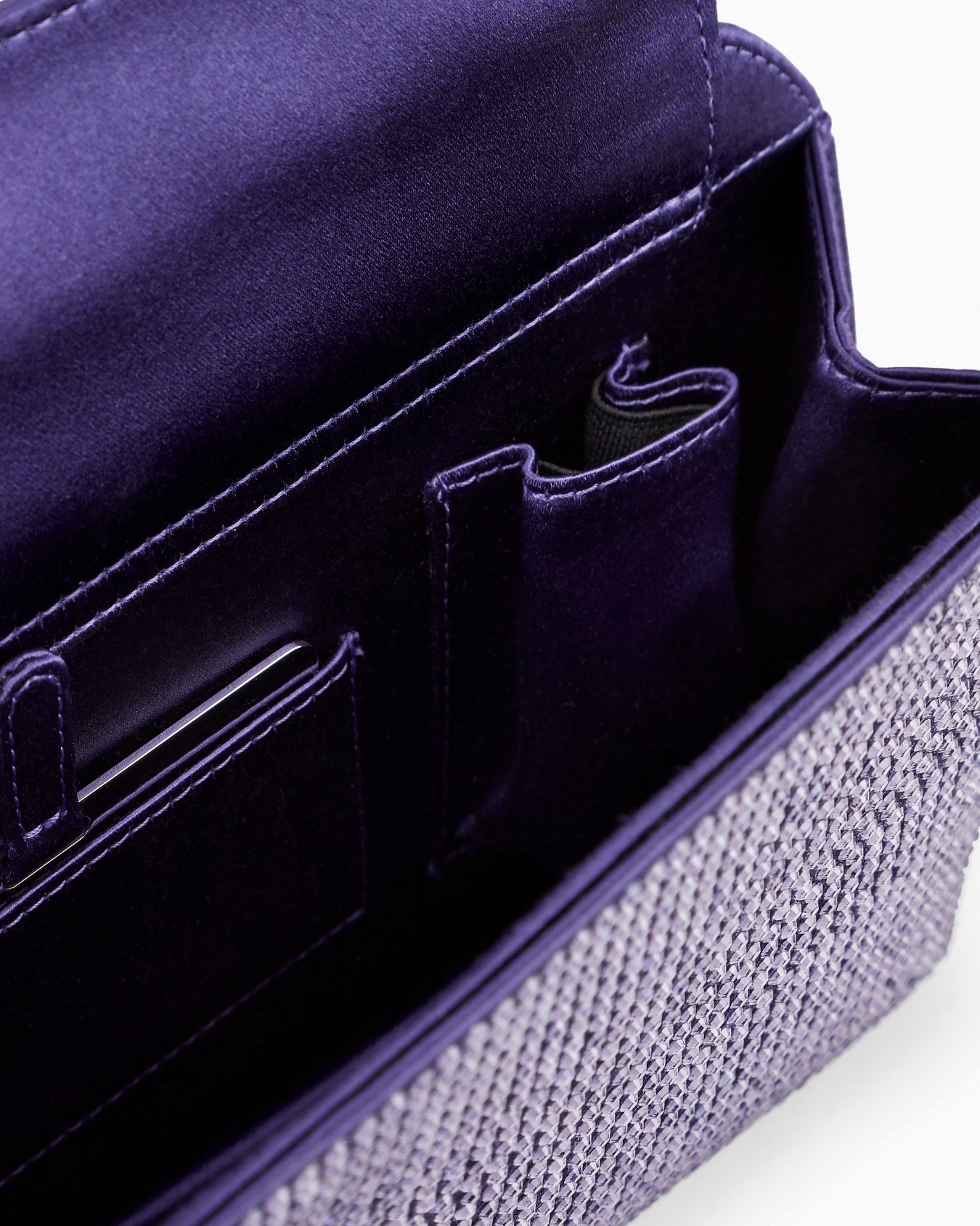 La Prima satin and rhinestone clutch bag Slide 3