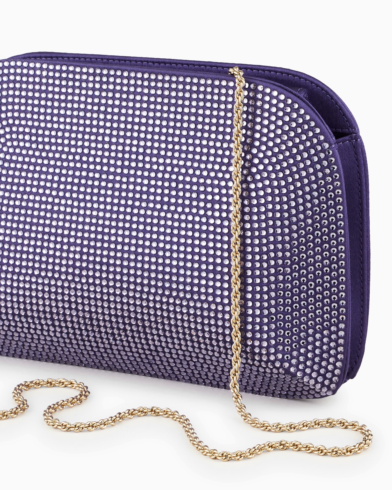 La Prima satin and rhinestone clutch bag Slide 4