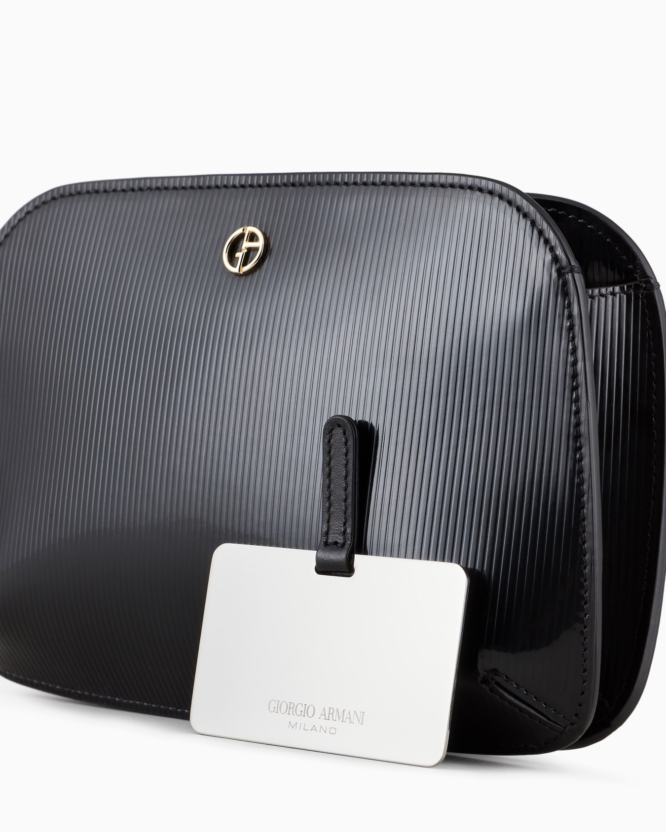 Striped lamé-leather la Prima clutch bag Slide 5