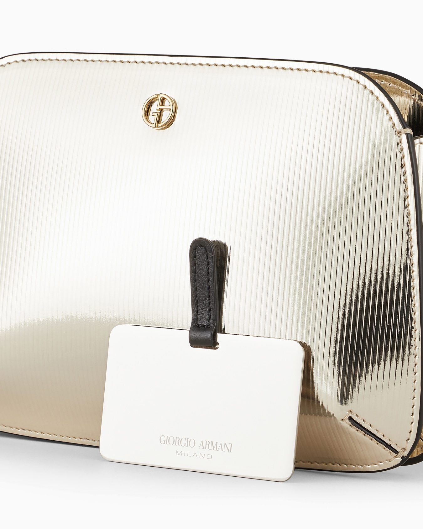 Striped lamé-leather la Prima clutch bag Slide 4