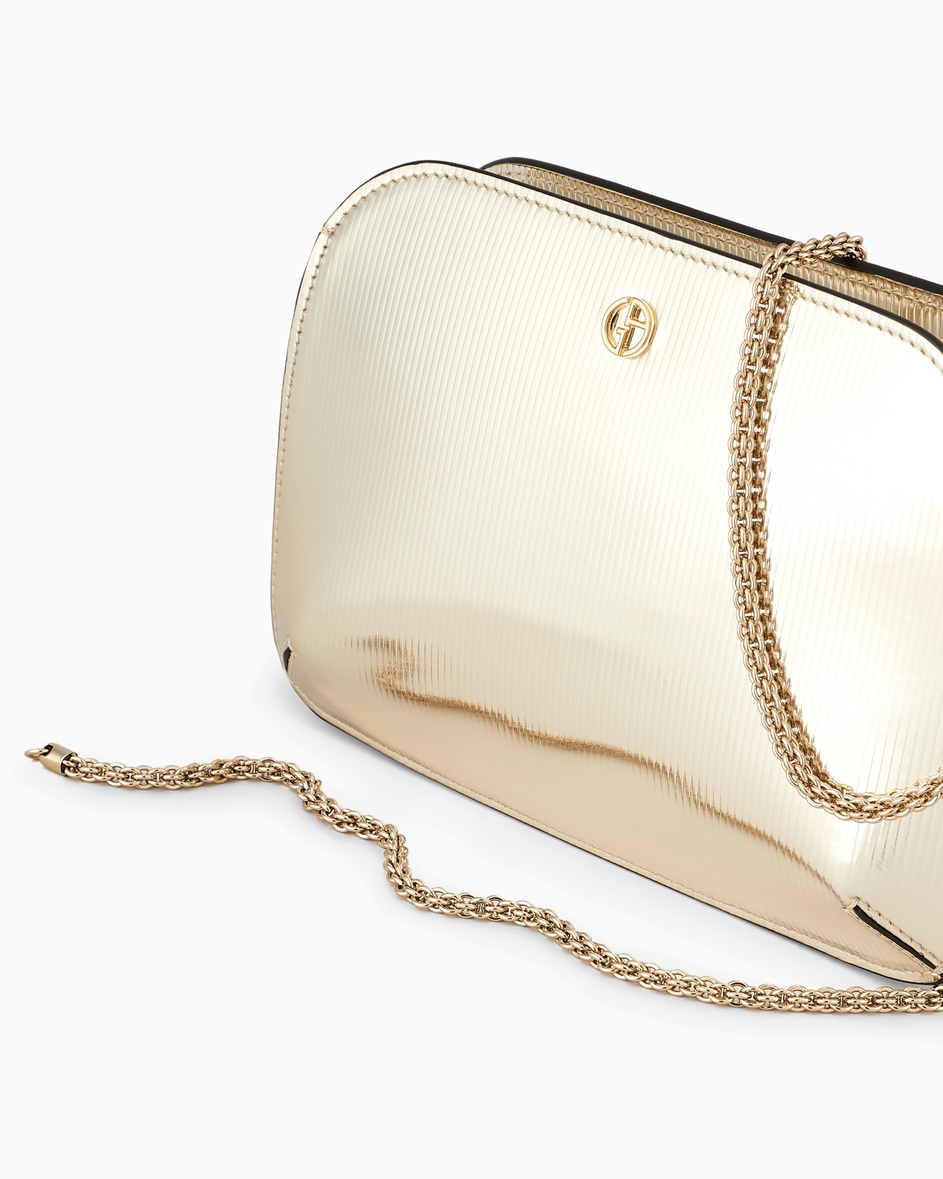 Striped lamé-leather la Prima clutch bag Slide 5