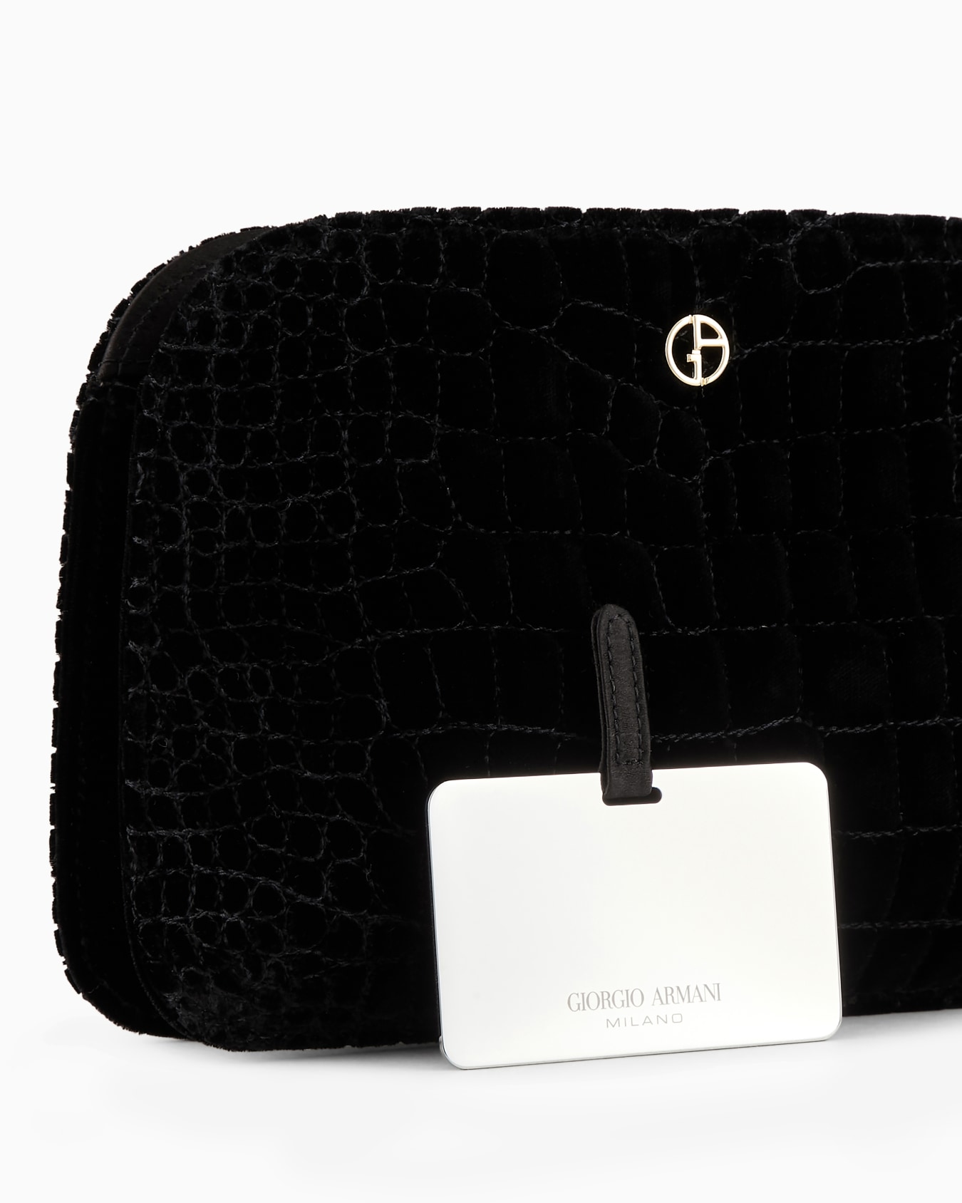 Pochette la Prima en velours matelassé effet croco Diapositive 5