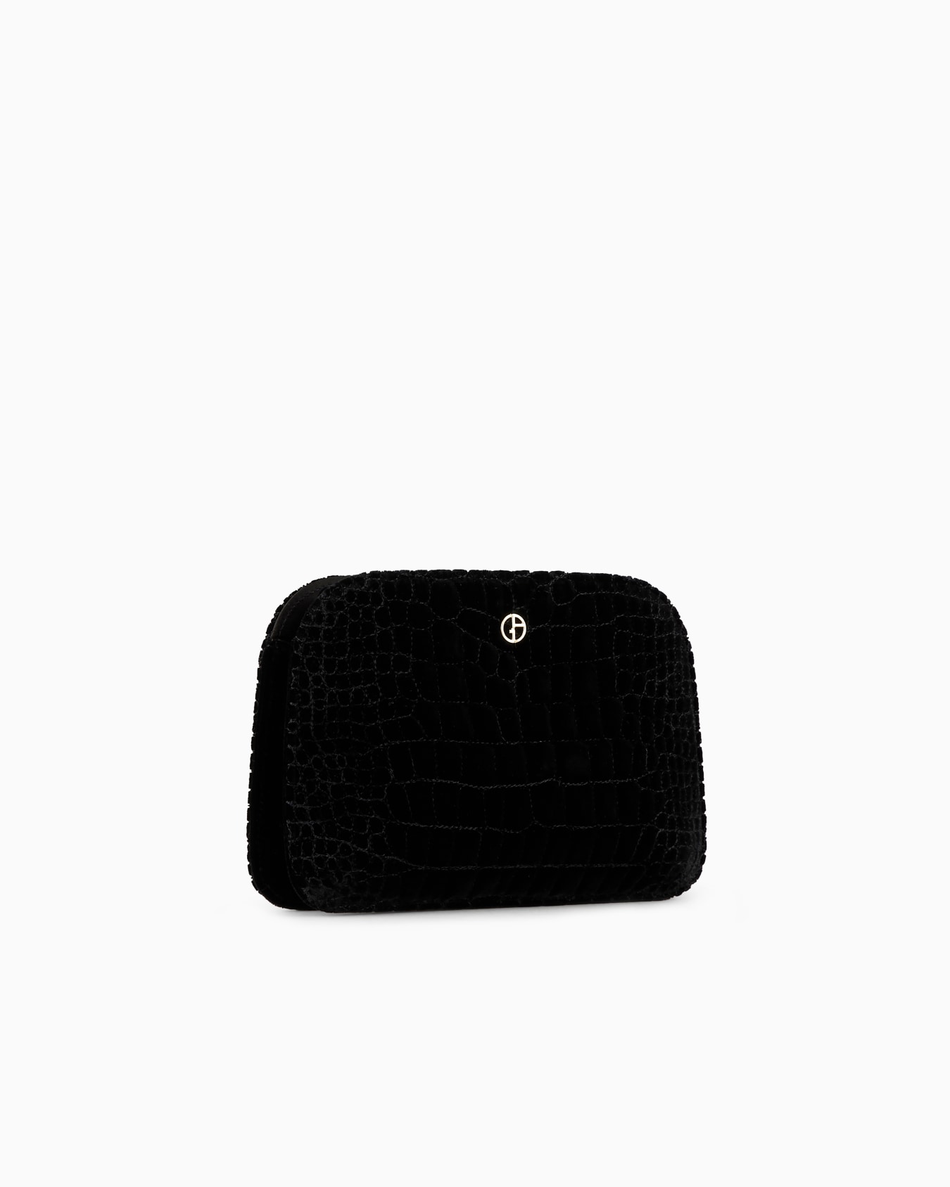 Pochette la Prima en velours matelassé effet croco Diapositive 1