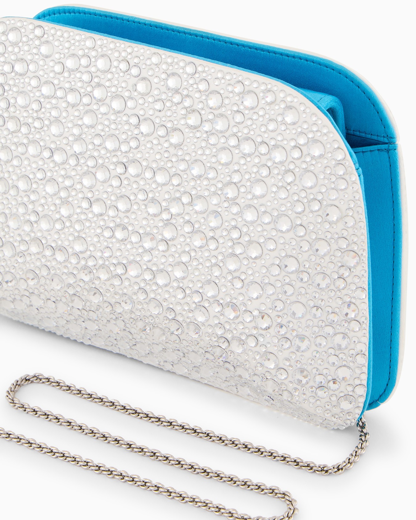 La Prima satin and rhinestone clutch bag Slide 4