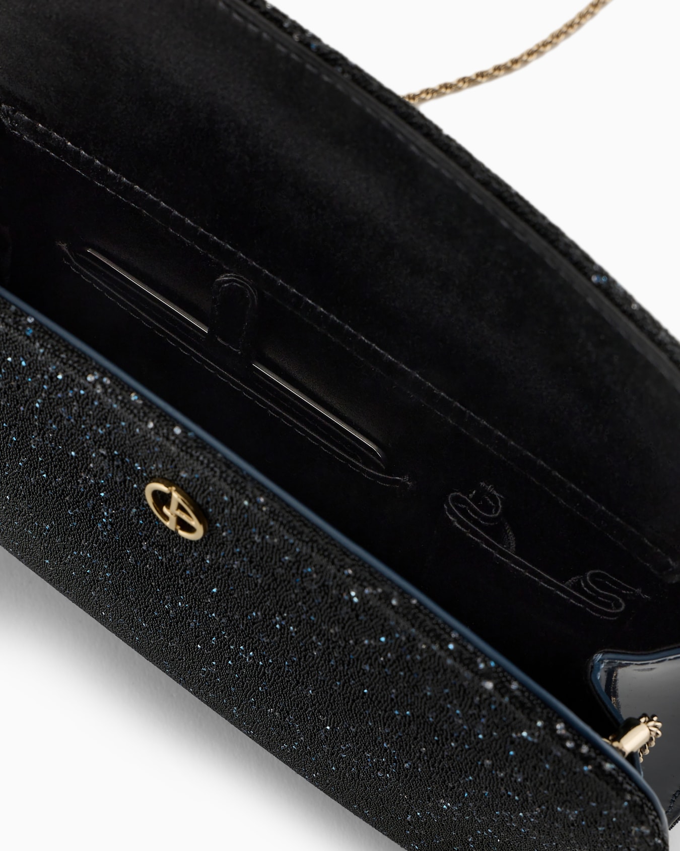 La Prima patent leather and rhinestone clutch bag Slide 3