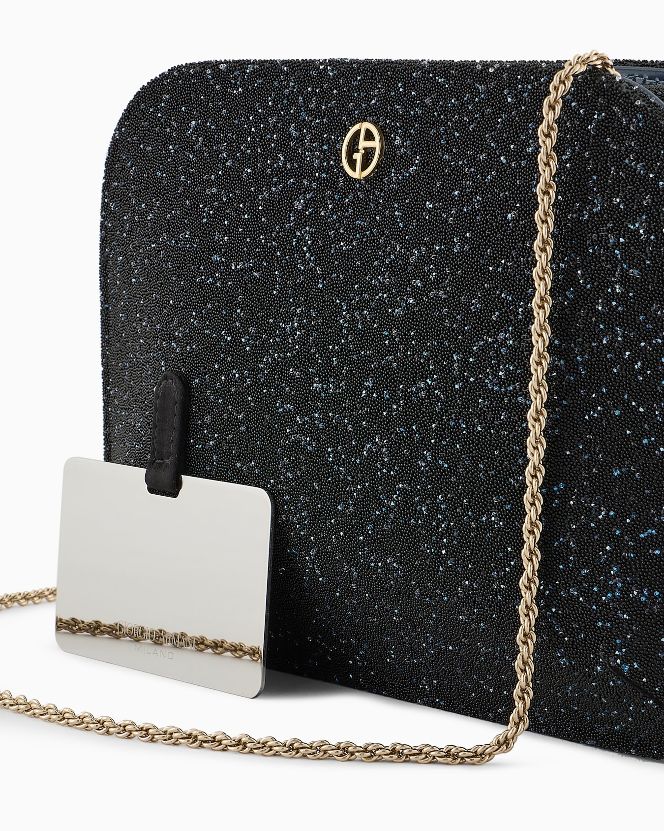 La Prima patent leather and rhinestone clutch bag Slide 4