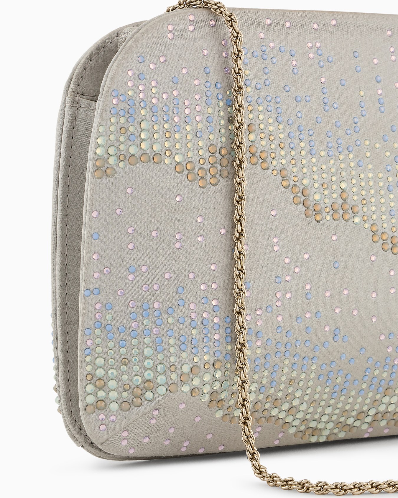 Clutch la Prima in raso e strass con motivo onde Slide 4