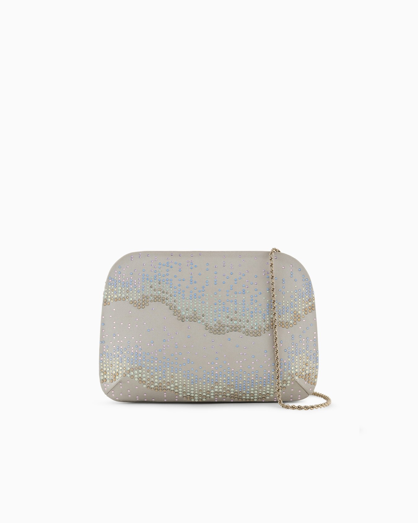 Clutch la Prima in raso e strass con motivo onde Slide 0