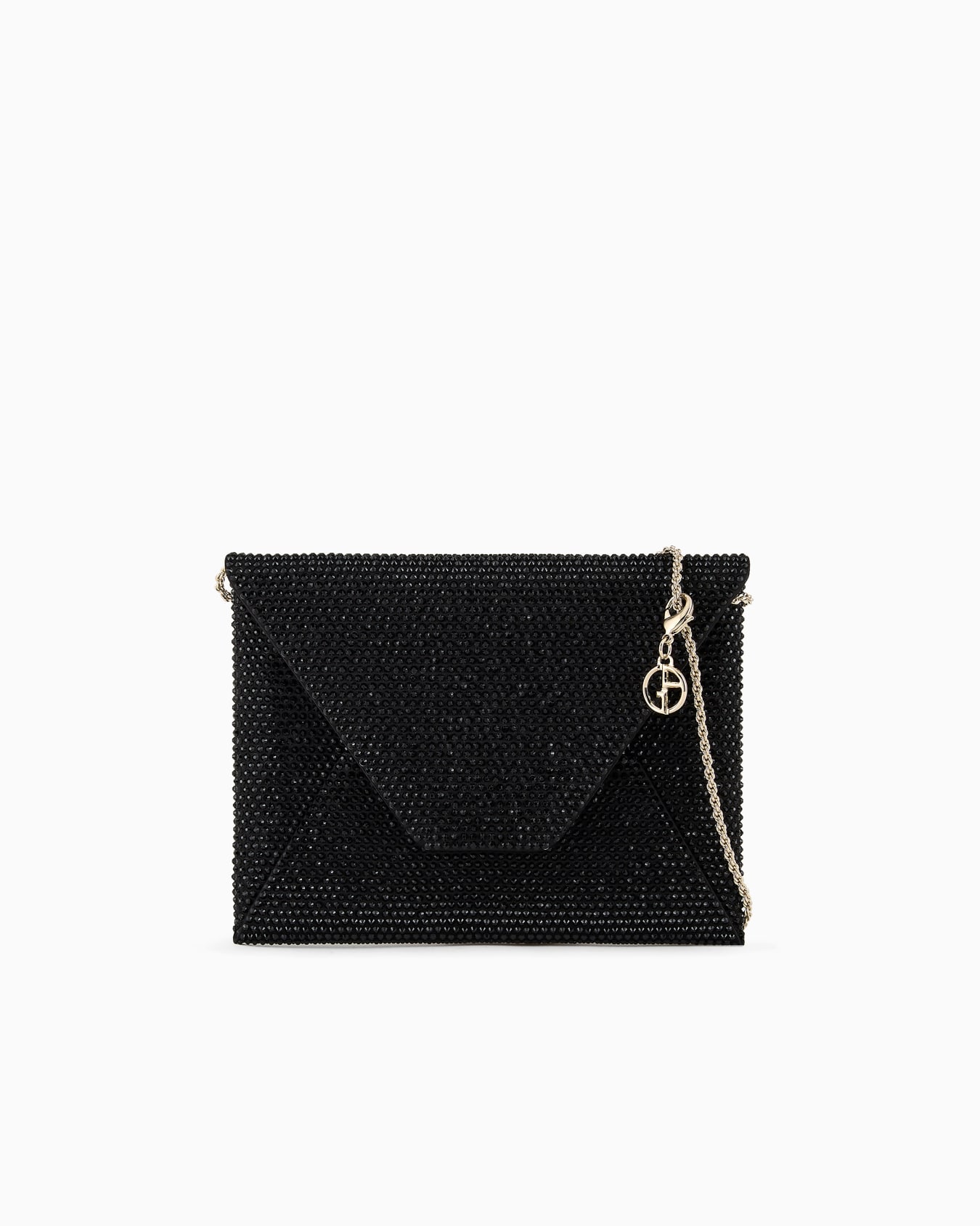 Small satin and rhinestone clutch bag Slide 0