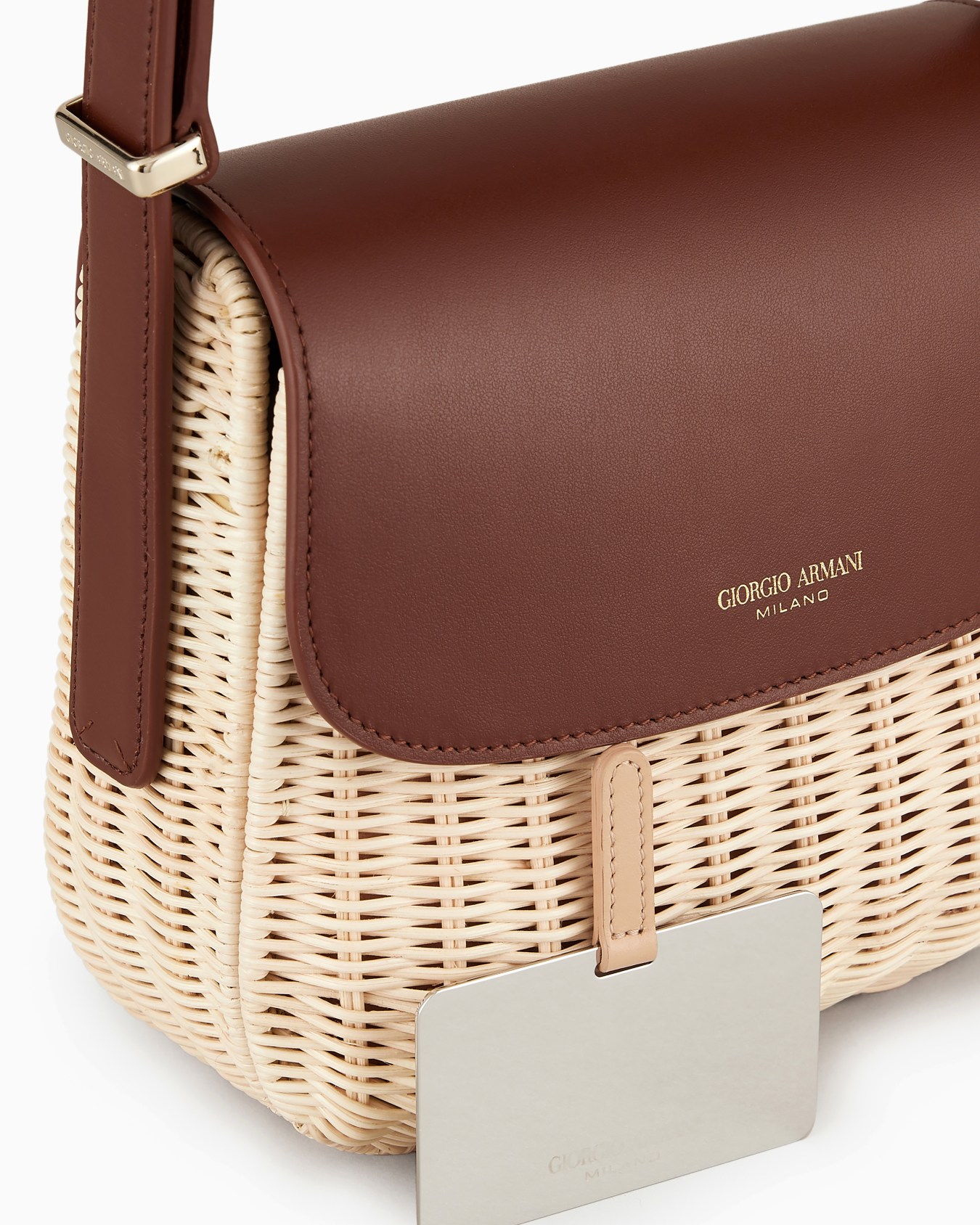 La Prima wicker and leather shoulder bag Slide 4