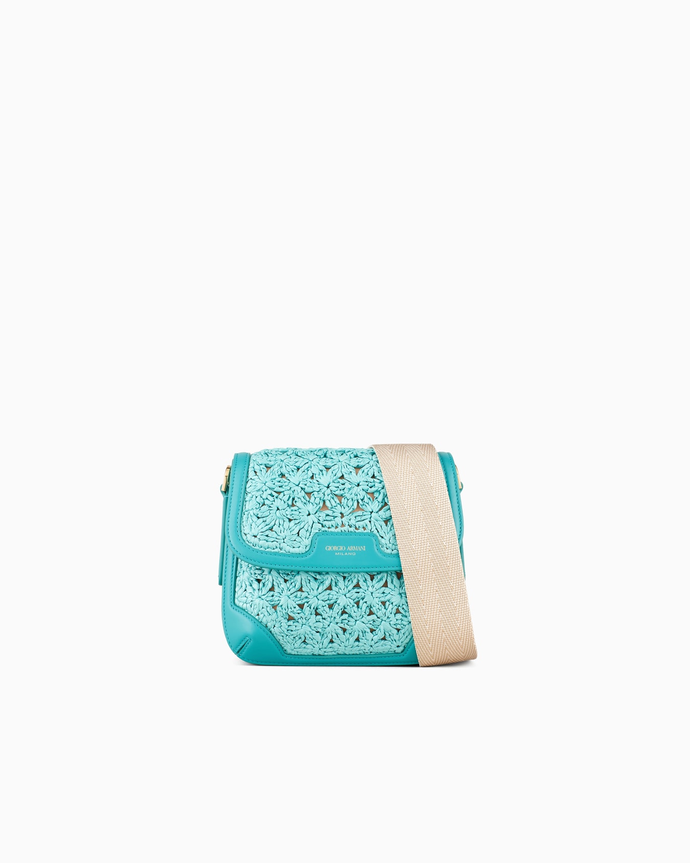 La Prima shoulder bag in plaited raffia and leather Slide 0