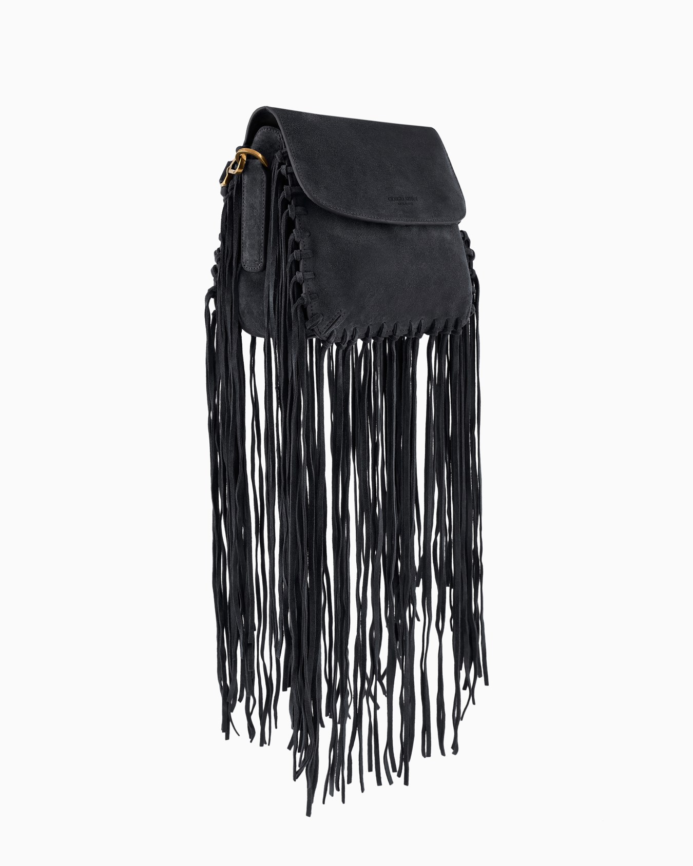 Bolso la Prima de ante con flecos Diapositiva 1
