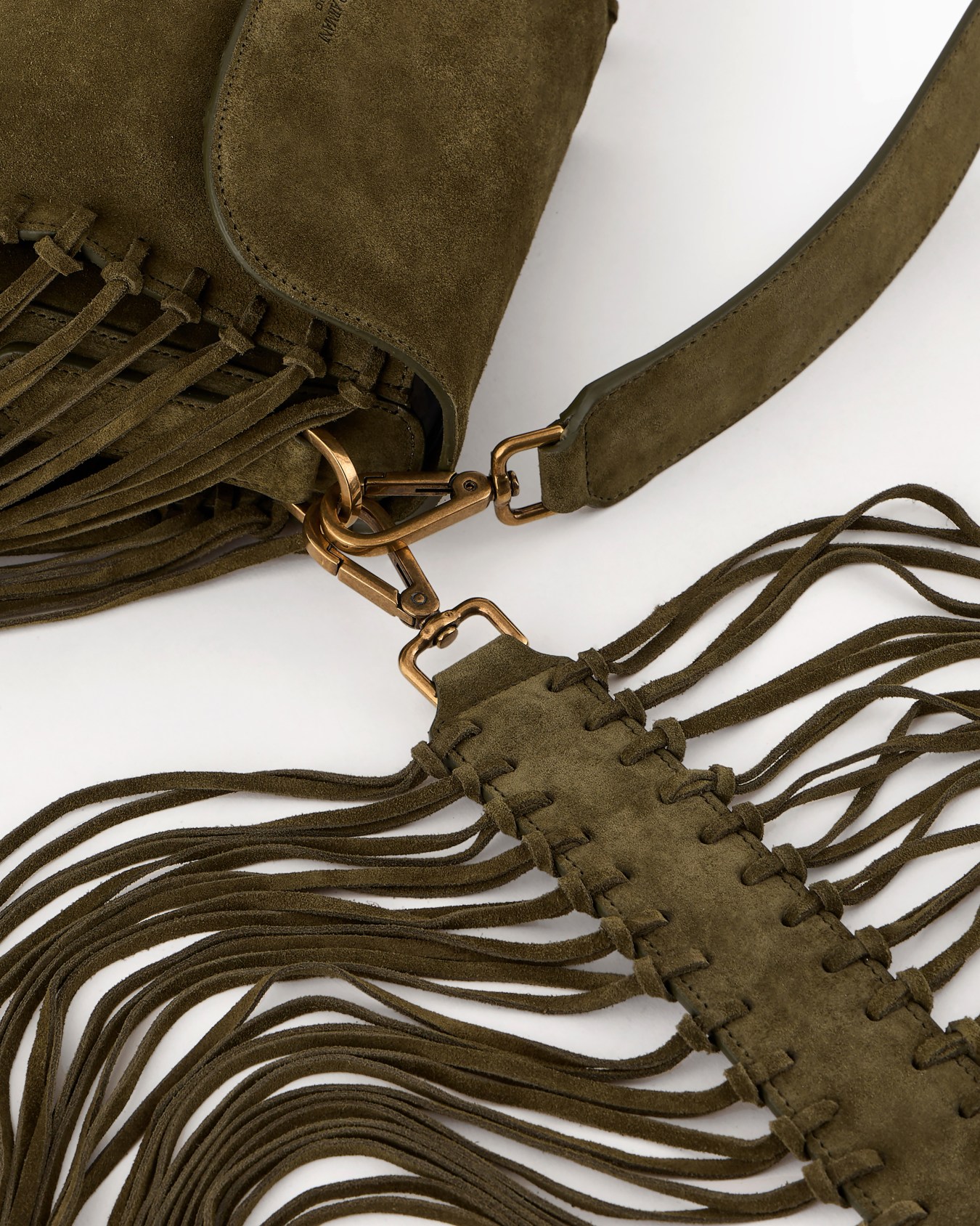 La Prima fringed suede bag Slide 5