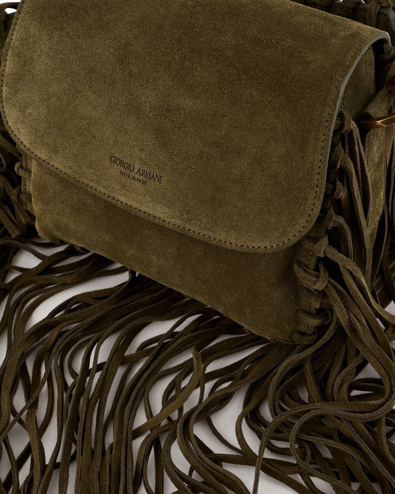 La Prima fringed suede bag Slide 7