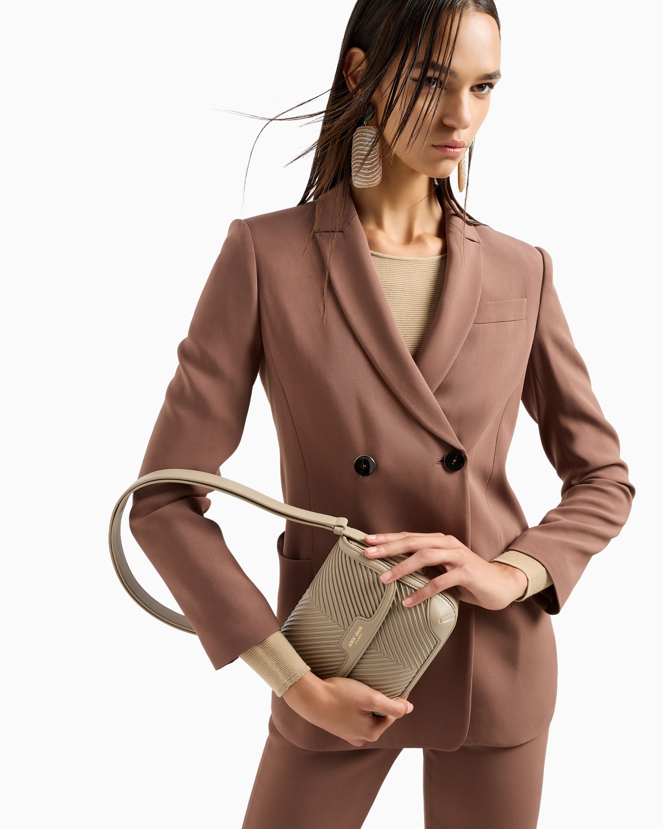 Pleated nappa-leather la Prima bag Slide 6