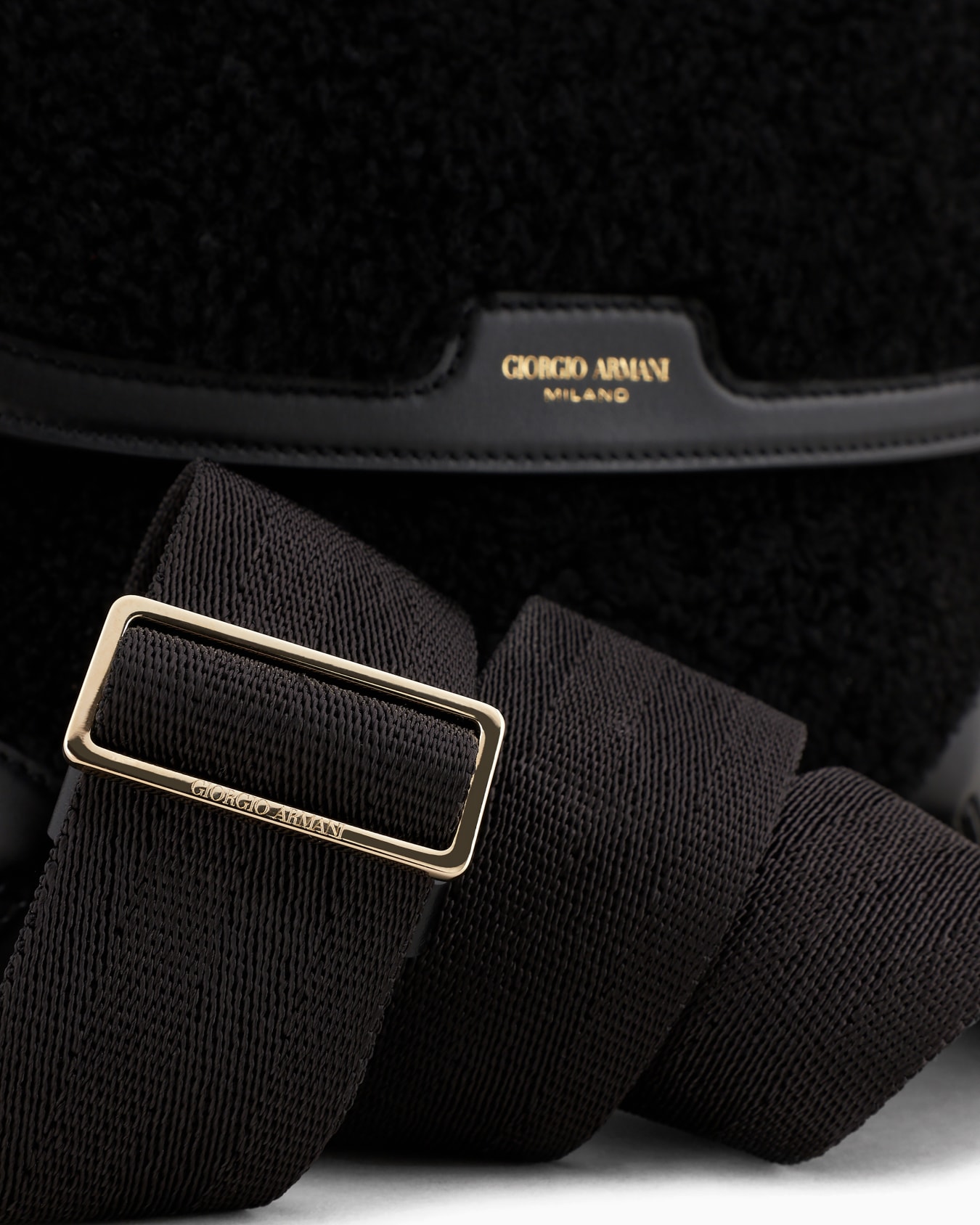 la Prima grande in shearling e pelle Giorgio Armani Neve Slide 5