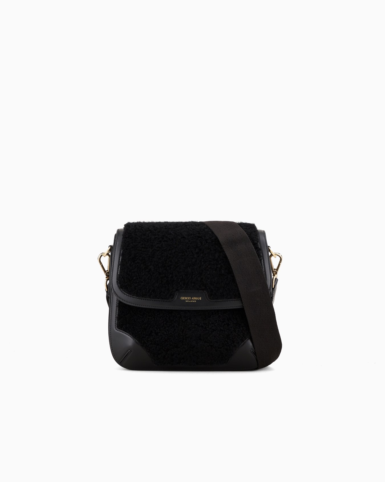 la Prima grande in shearling e pelle Giorgio Armani Neve Slide 0