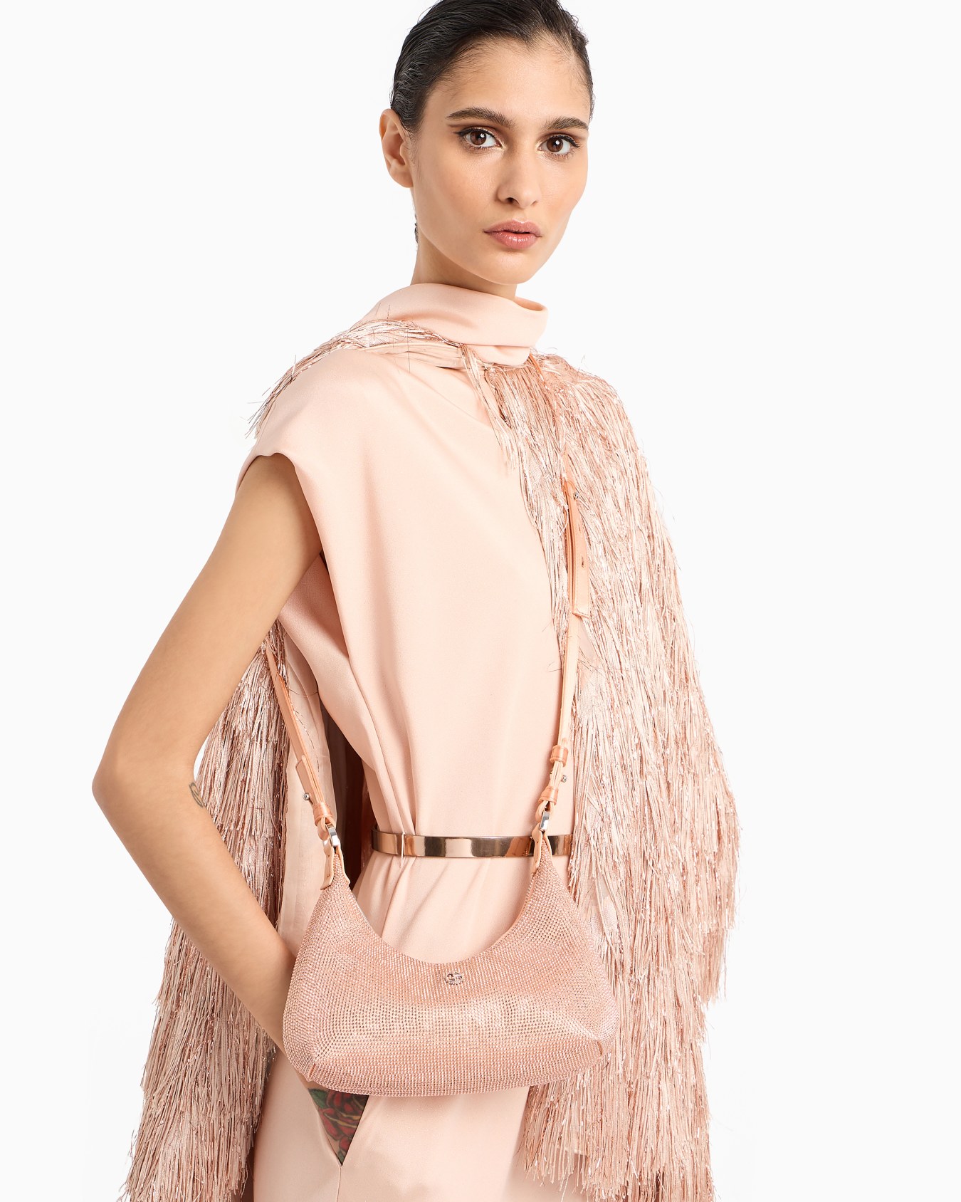La Prima satin and rhinestone mini hobo bag Slide 6