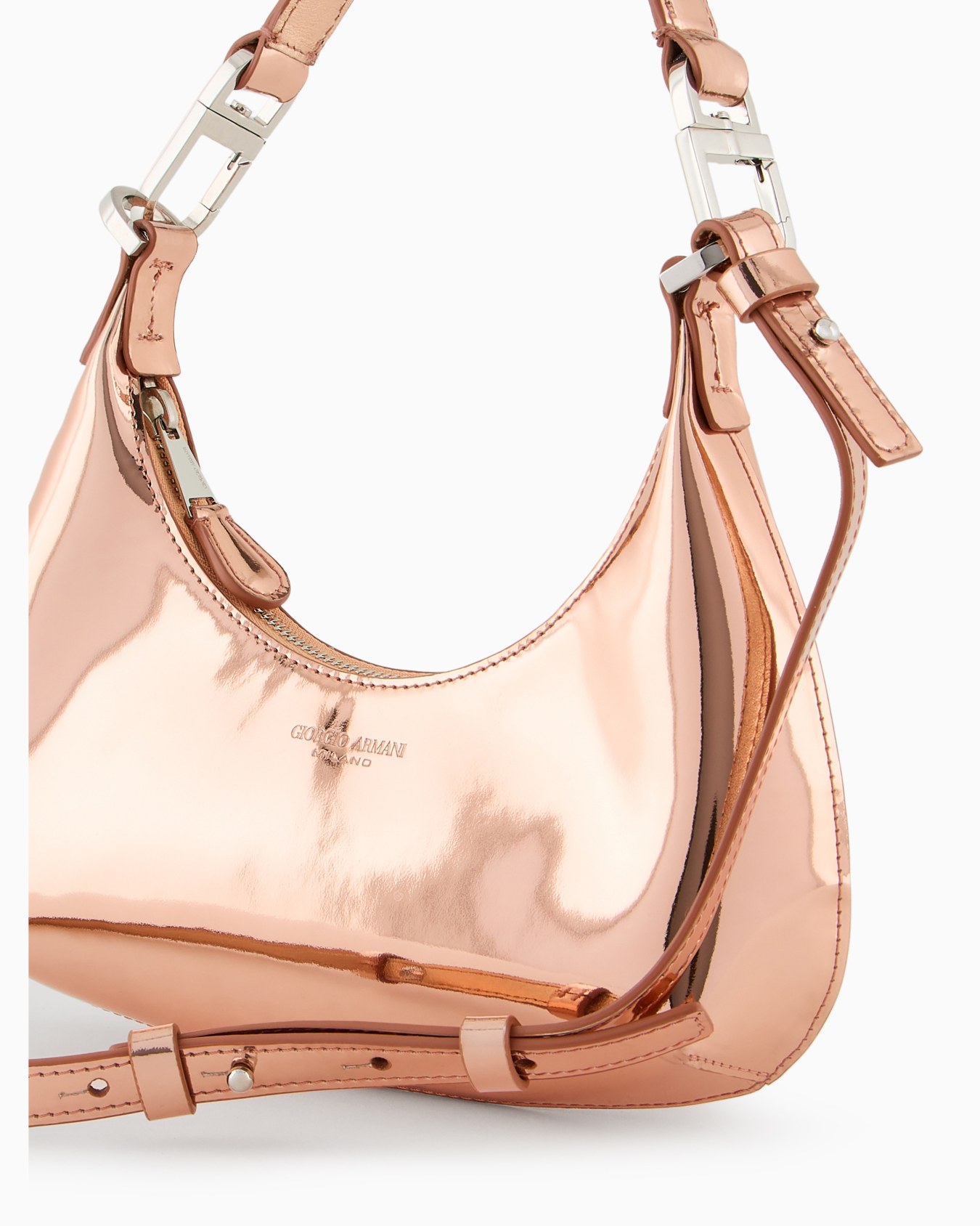 Minibolso Hobo la Prima de piel laminada Diapositiva 4