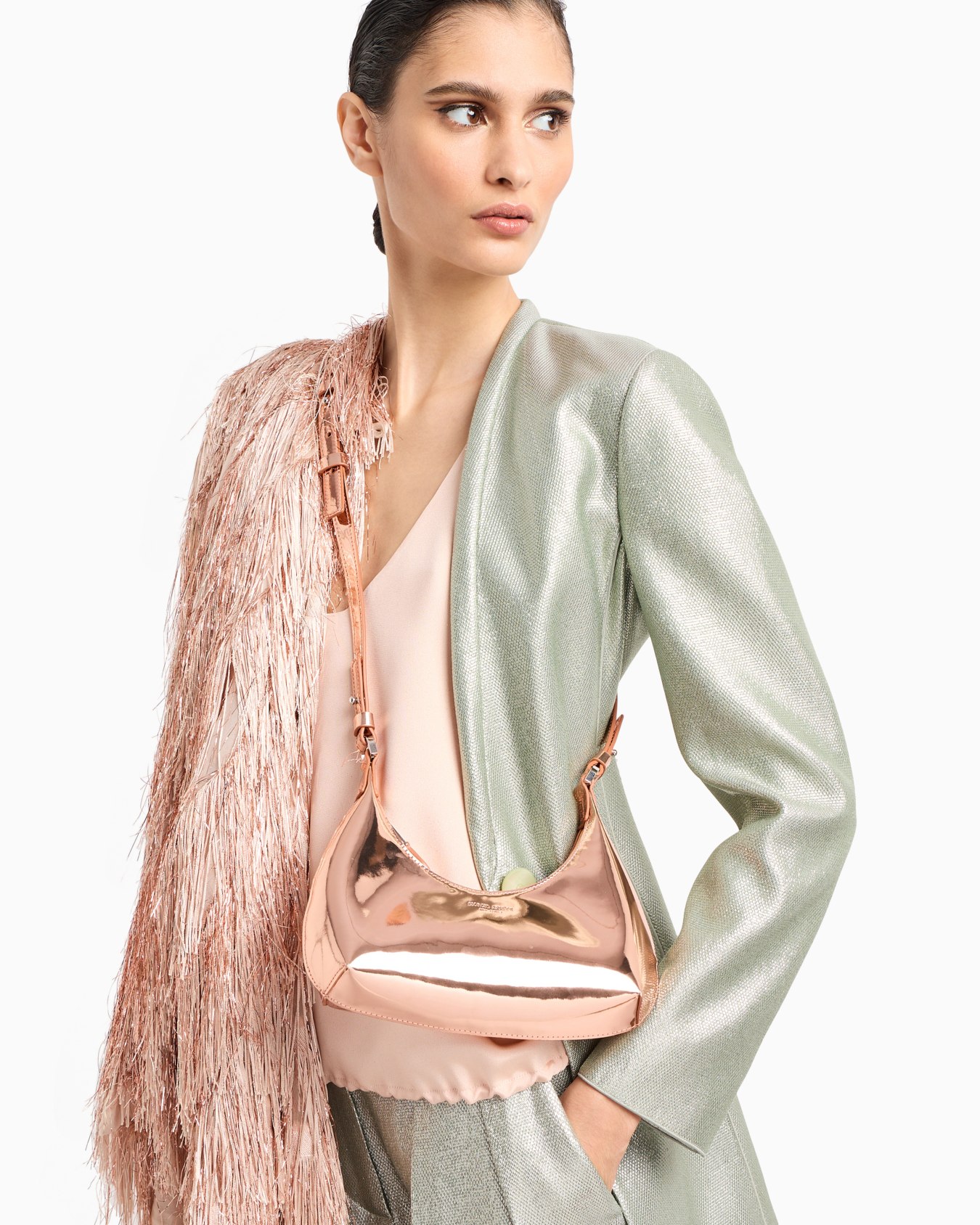 Minibolso Hobo la Prima de piel laminada Diapositiva 6