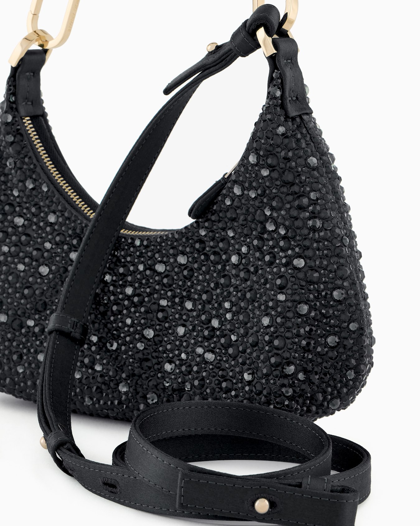 La Prima satin and rhinestone mini hobo bag Slide 4