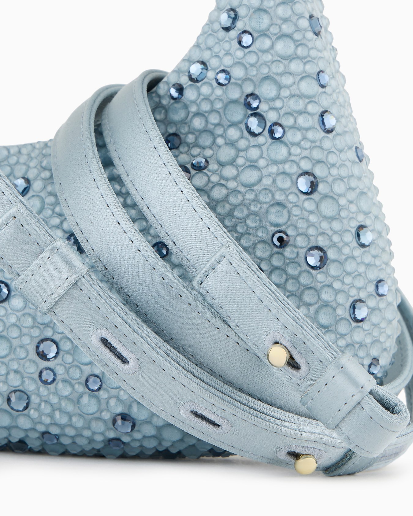 Mini Hobo Bag la Prima in raso e strass Slide 4