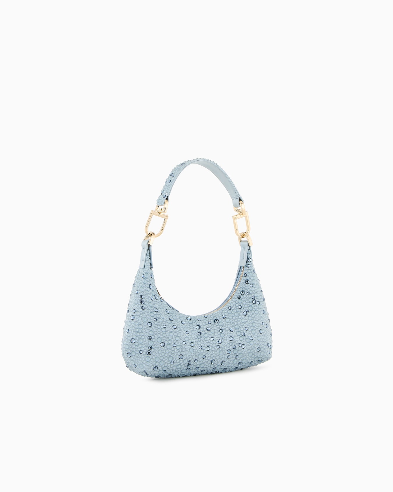 Mini Hobo Bag la Prima in raso e strass Slide 1