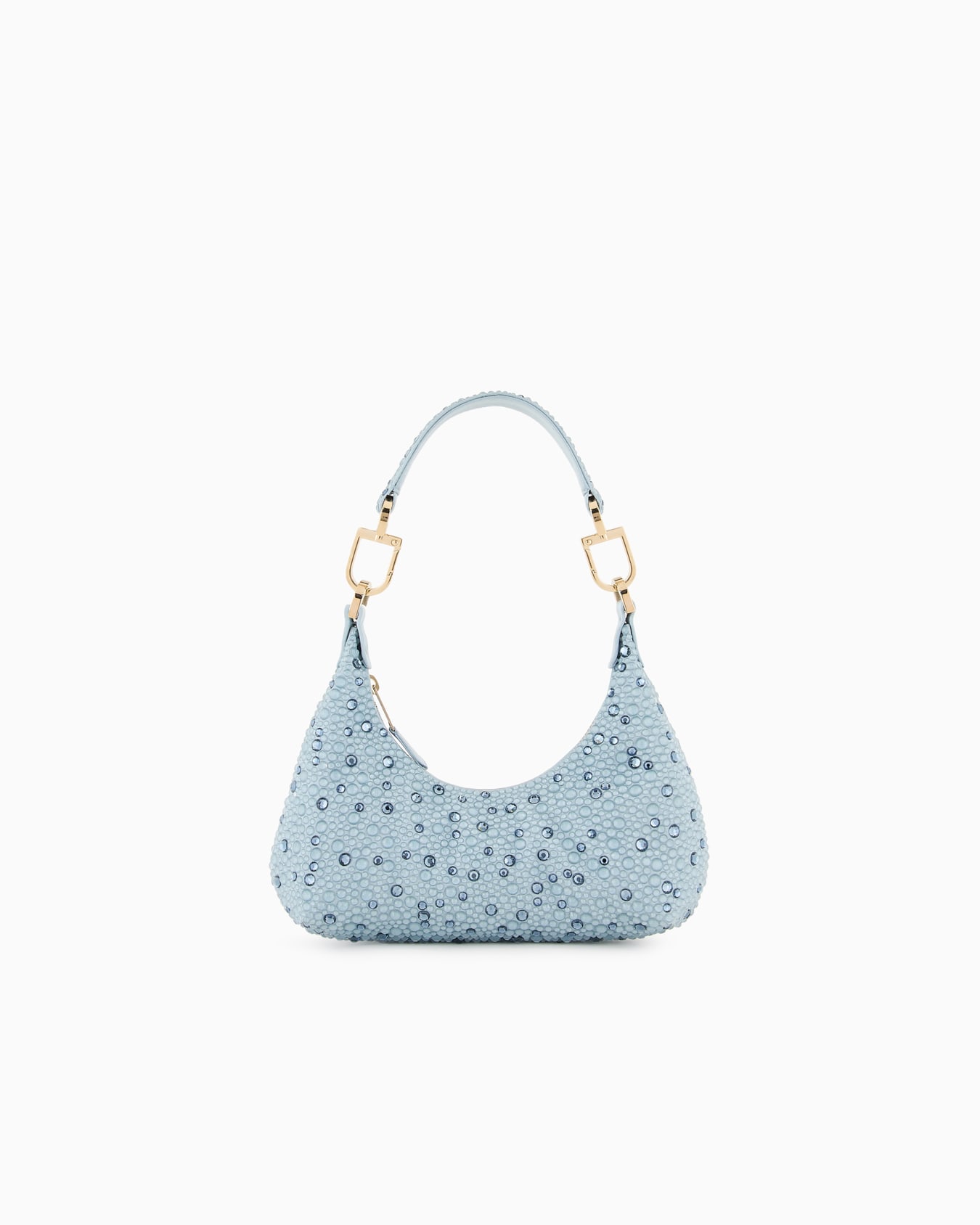 Mini Hobo Bag la Prima in raso e strass Slide 0