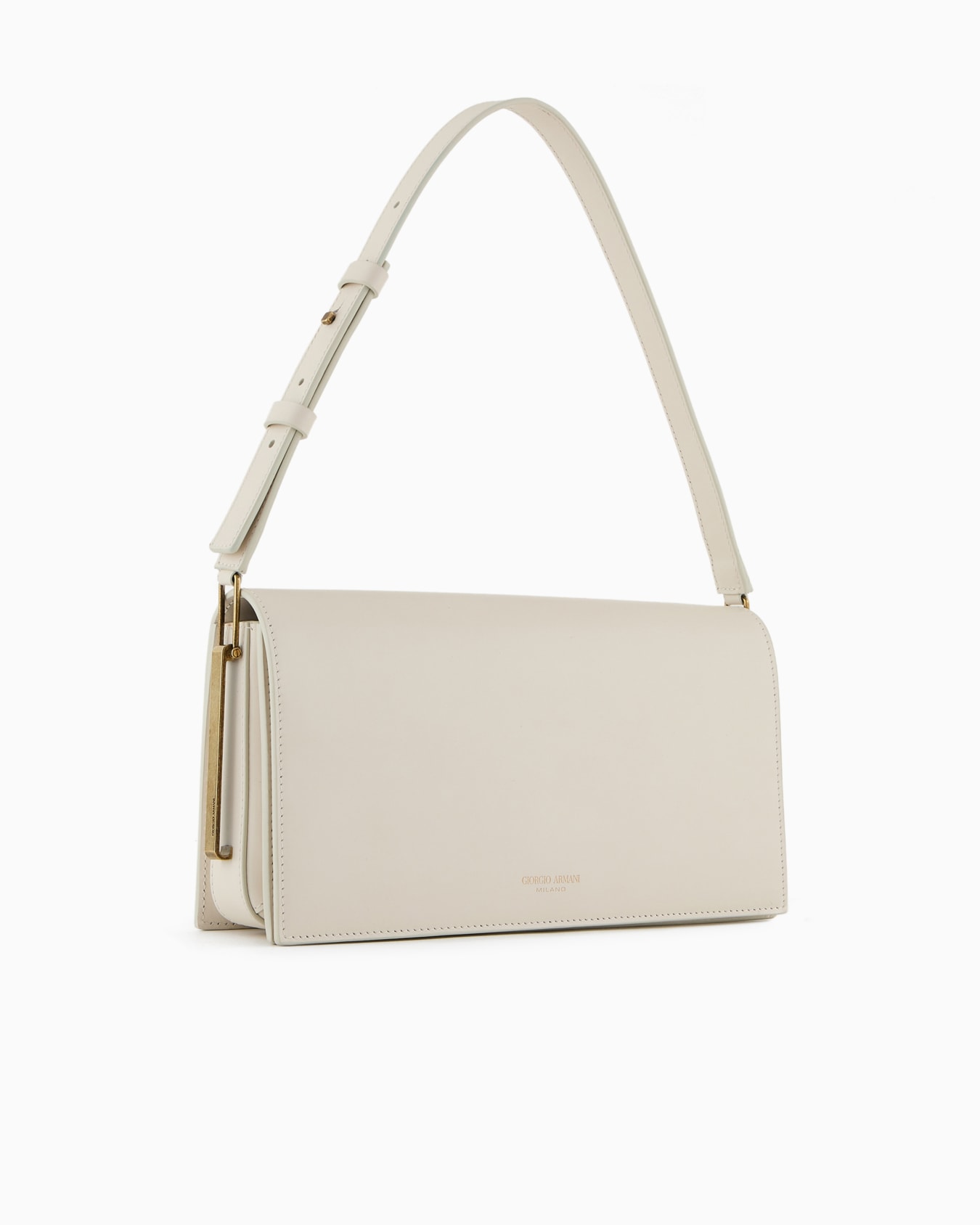Polished leather baguette bag Slide 1