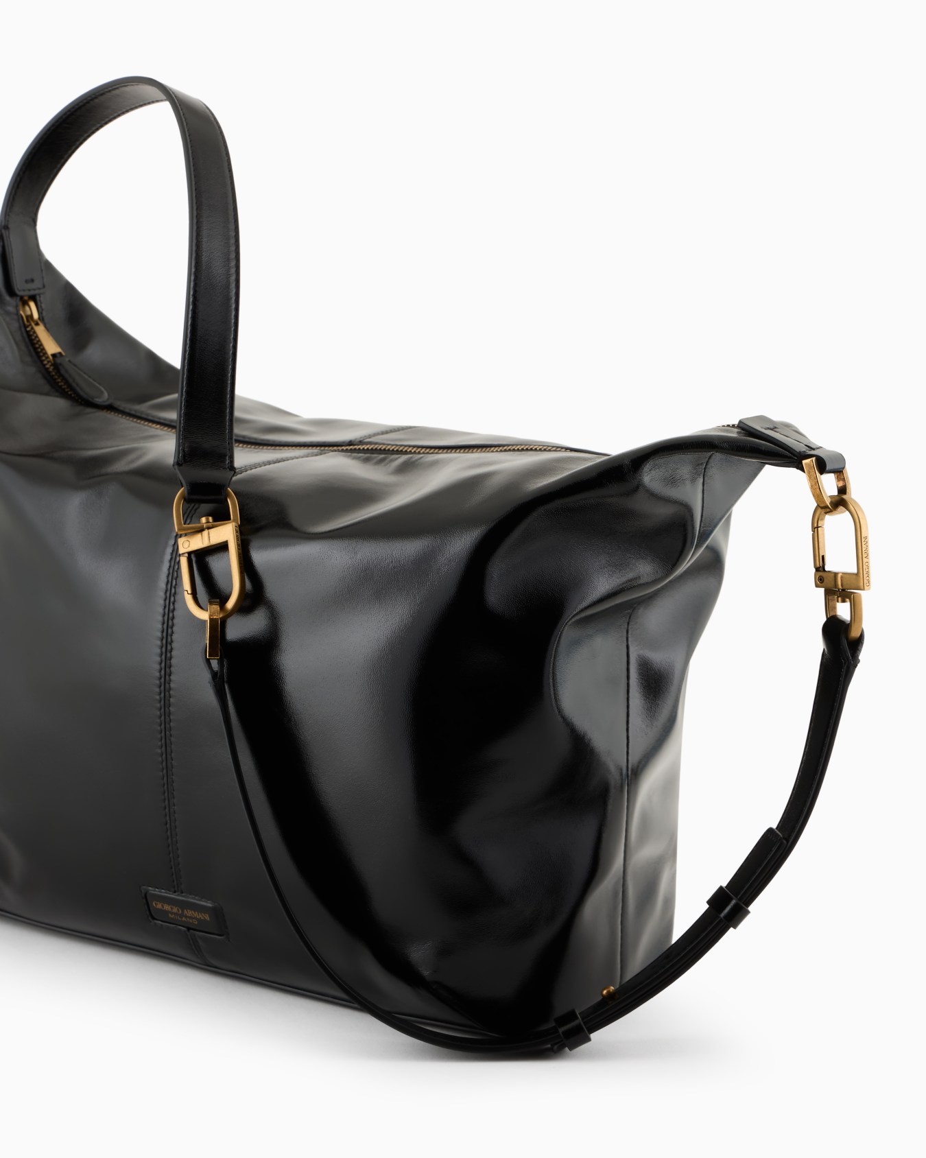 La Prima Soft oversized hobo bag in patent nappa leather Slide 4