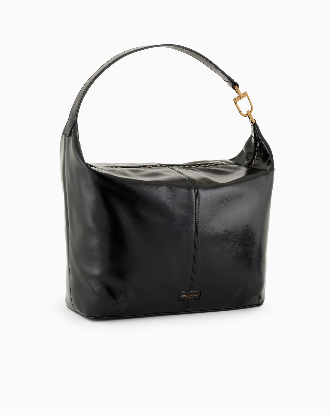 La Prima Soft oversized hobo bag in patent nappa leather Slide 1