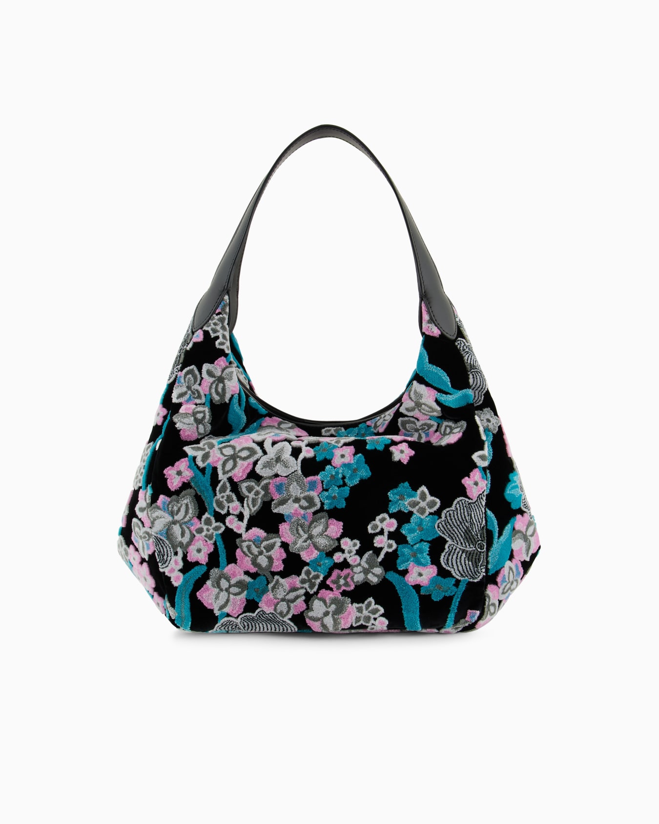 Sac hobo en velours brodé et cuir ASV Diapositive 3