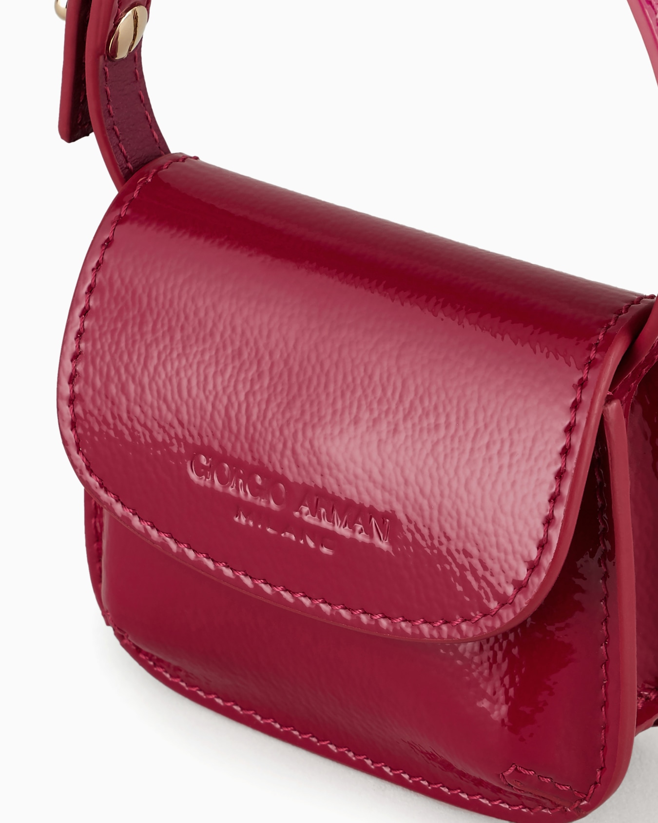 La Prima crinkled patent leather mini charm Diapositiva 4