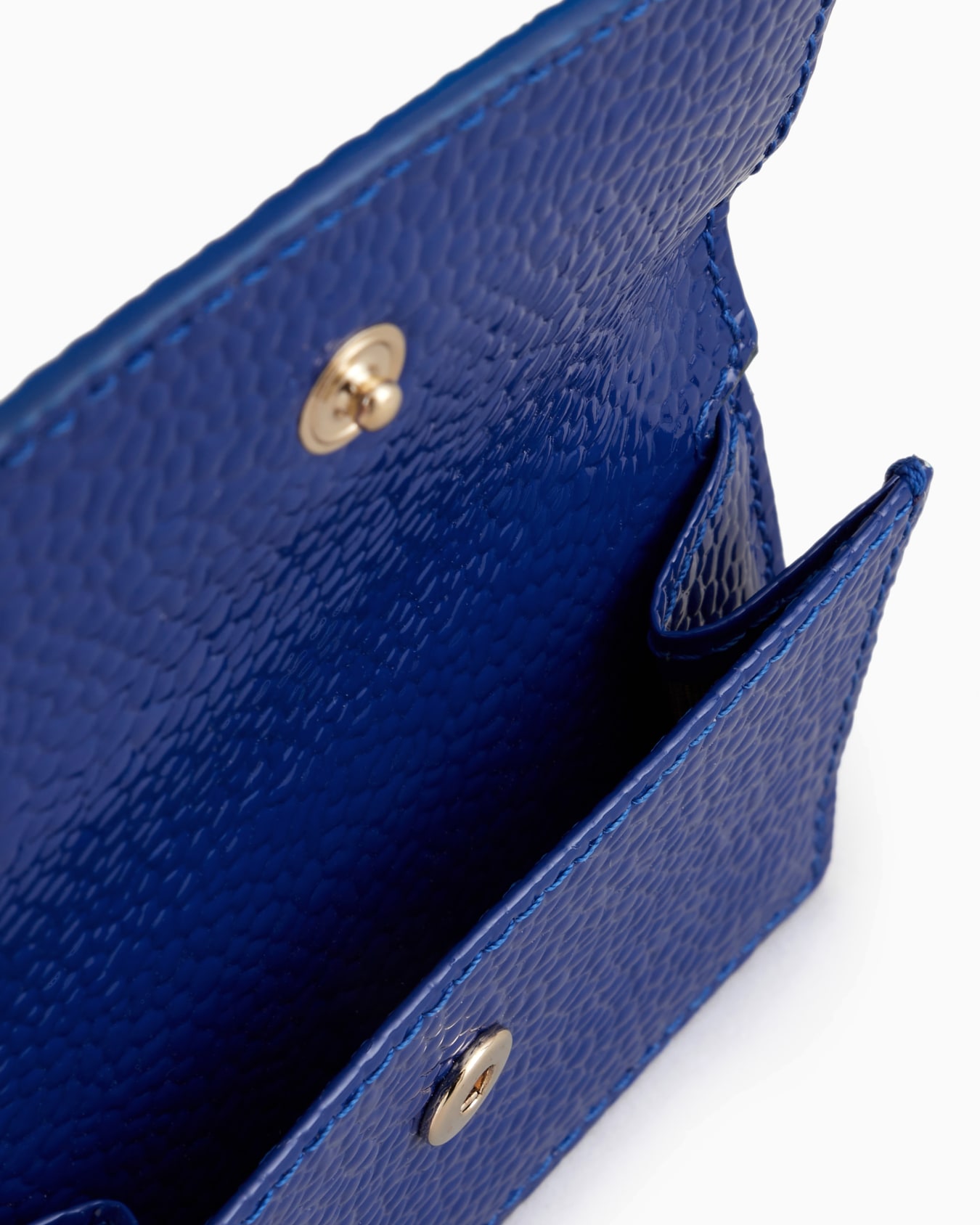 La Prima mini trifold wallet in rice-grain effect patent leather Slide 3