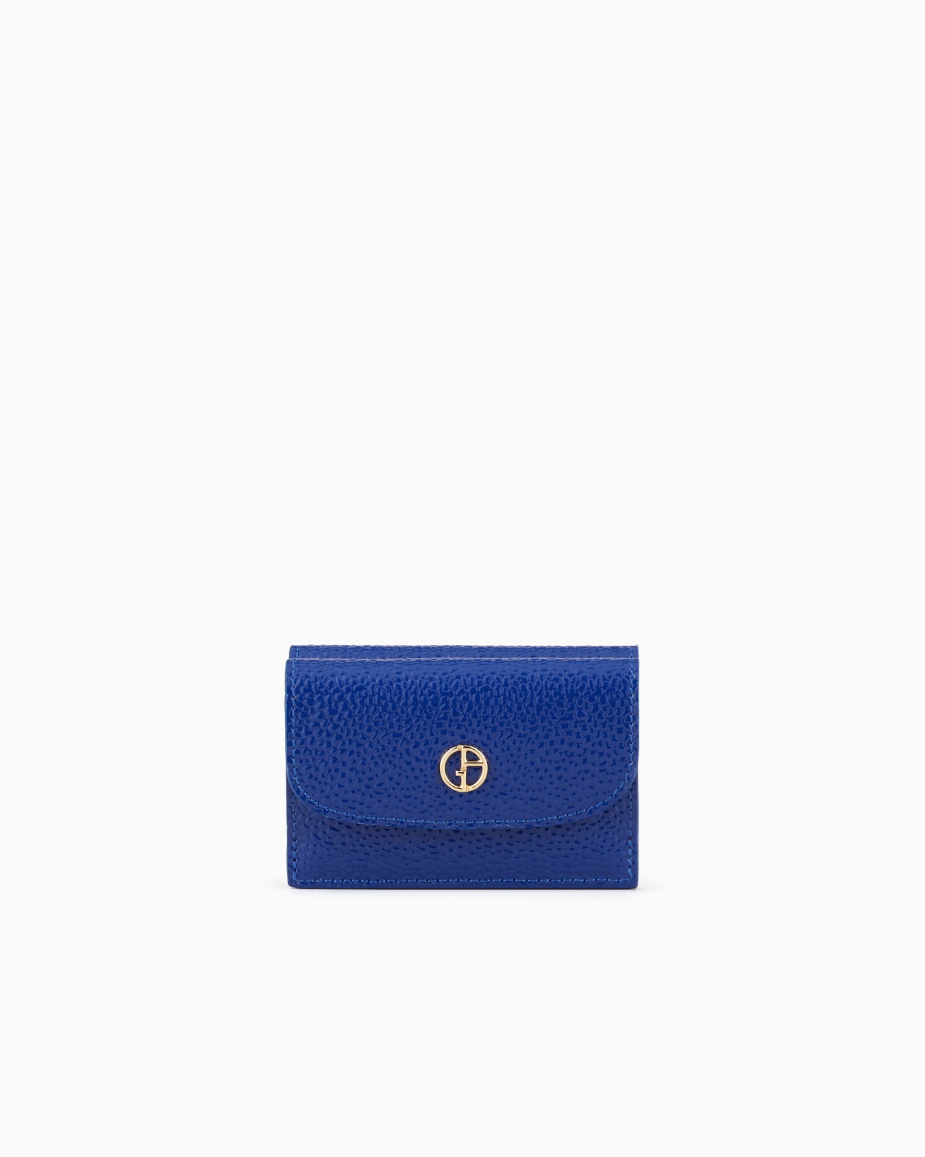 La Prima mini trifold wallet in rice-grain effect patent leather Slide 0