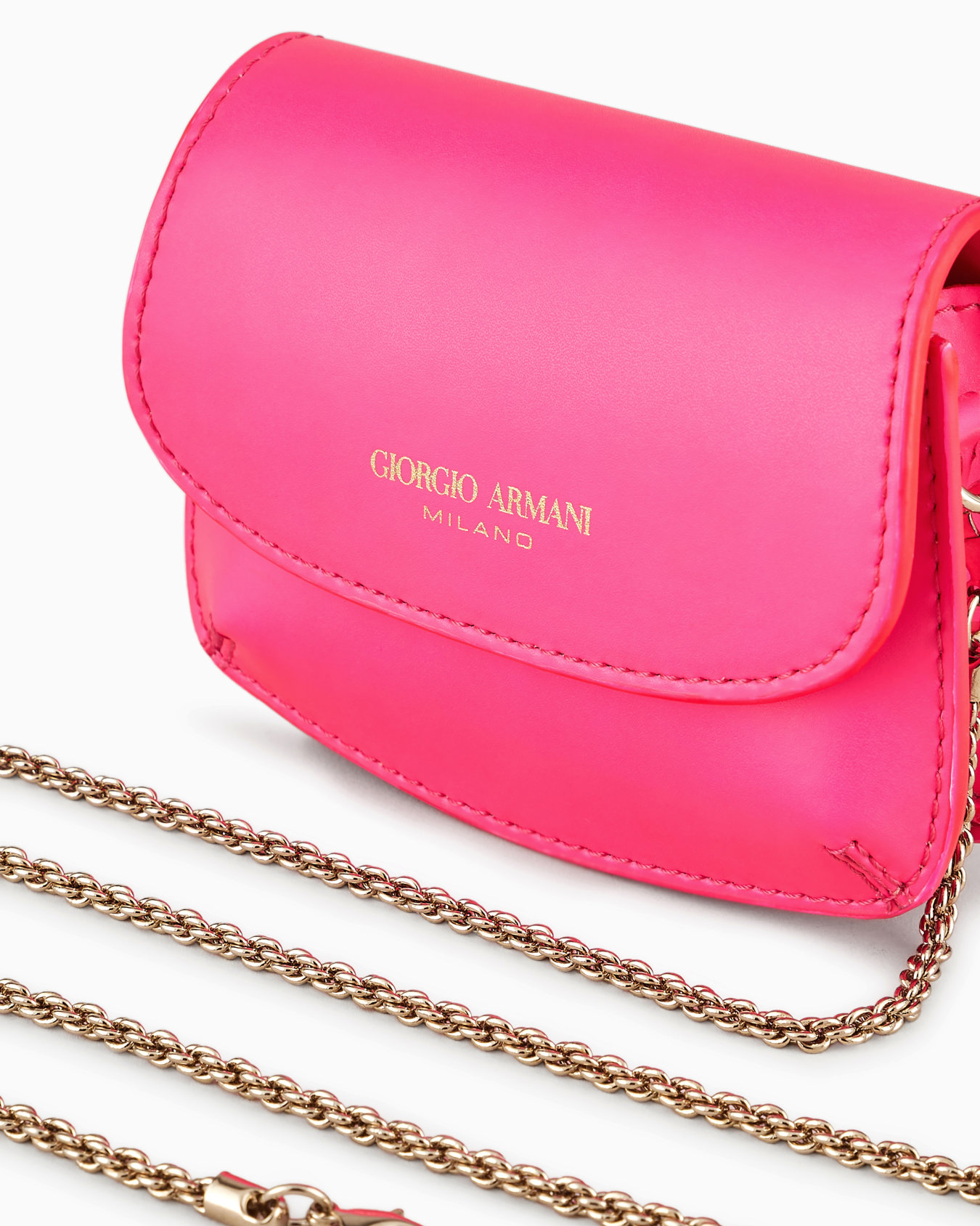 La Prima mini charm bag in rubber-effect leather Slide 4