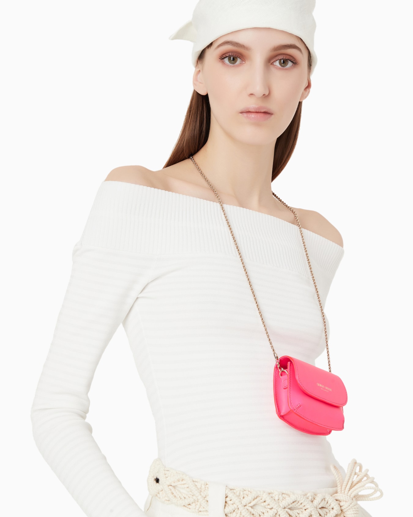 La Prima mini charm bag in rubber-effect leather Slide 5