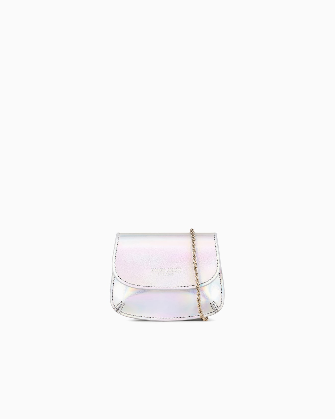 Borsa Charm mini la Prima in pelle iridescente Slide 0