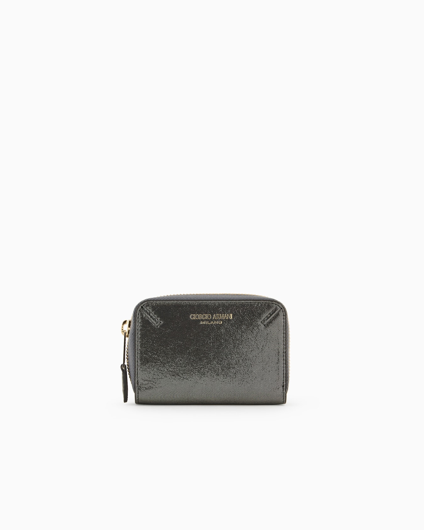 La Prima wraparound-zip mini card holder in glossy nubuck Slide 0