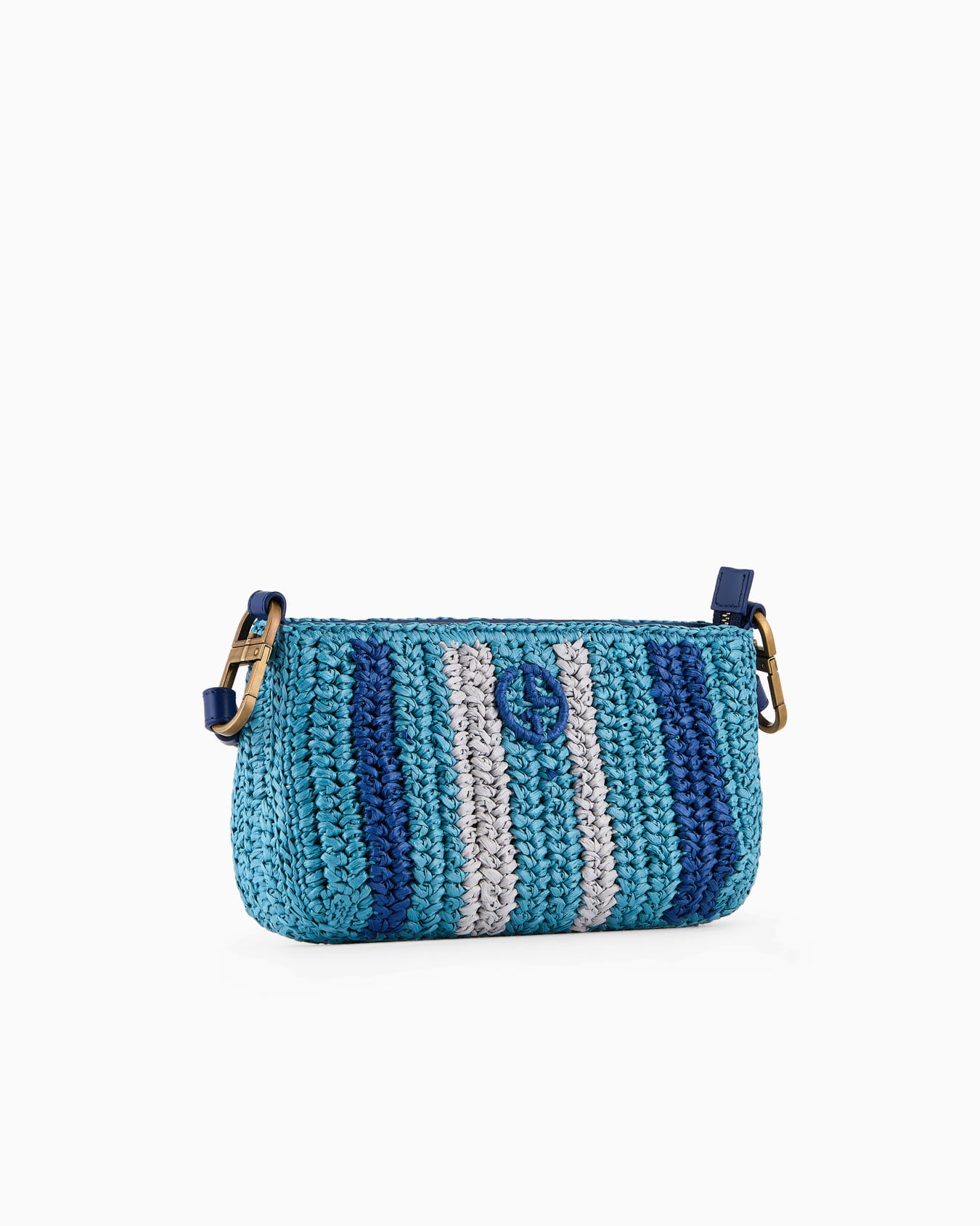 la Prima small shoulder bag in woven raffia Slide 1