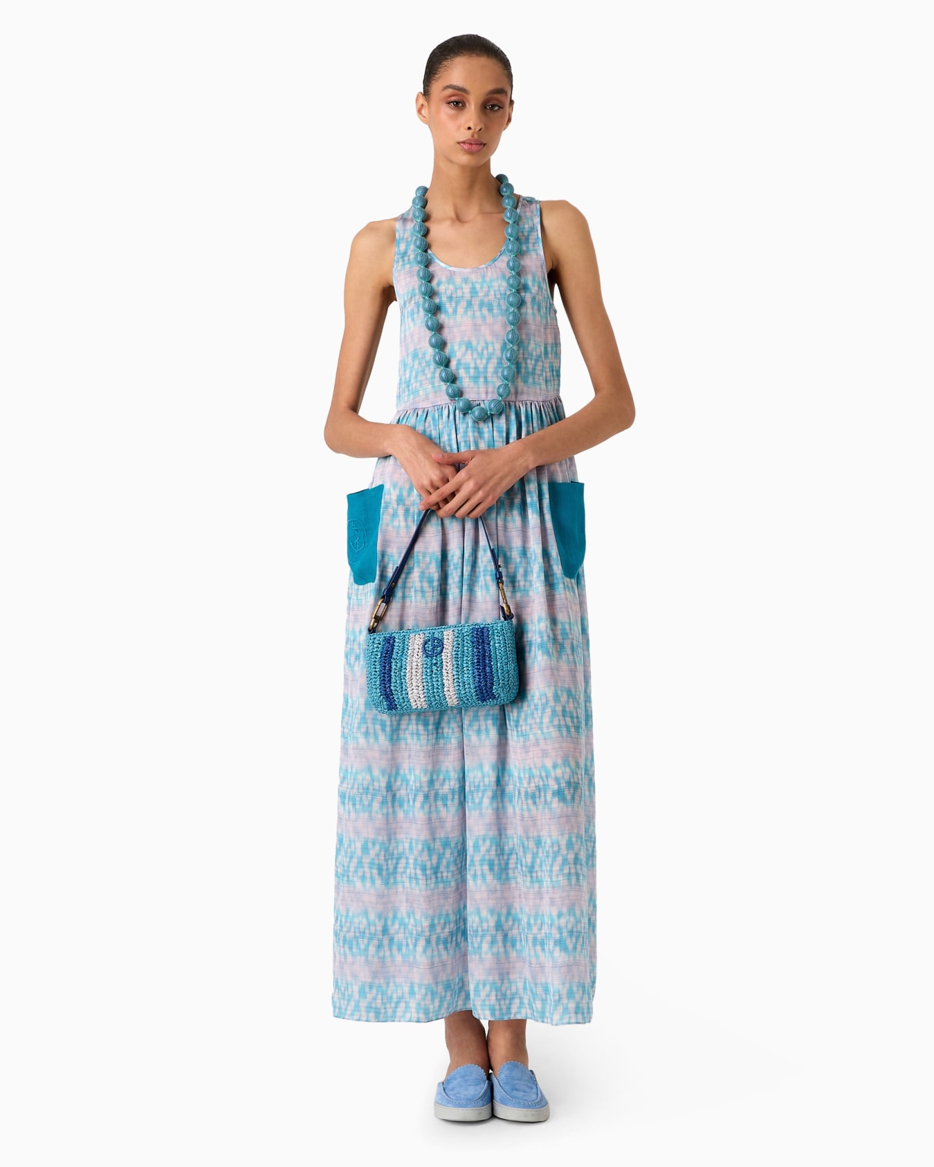 la Prima small shoulder bag in woven raffia Slide 5