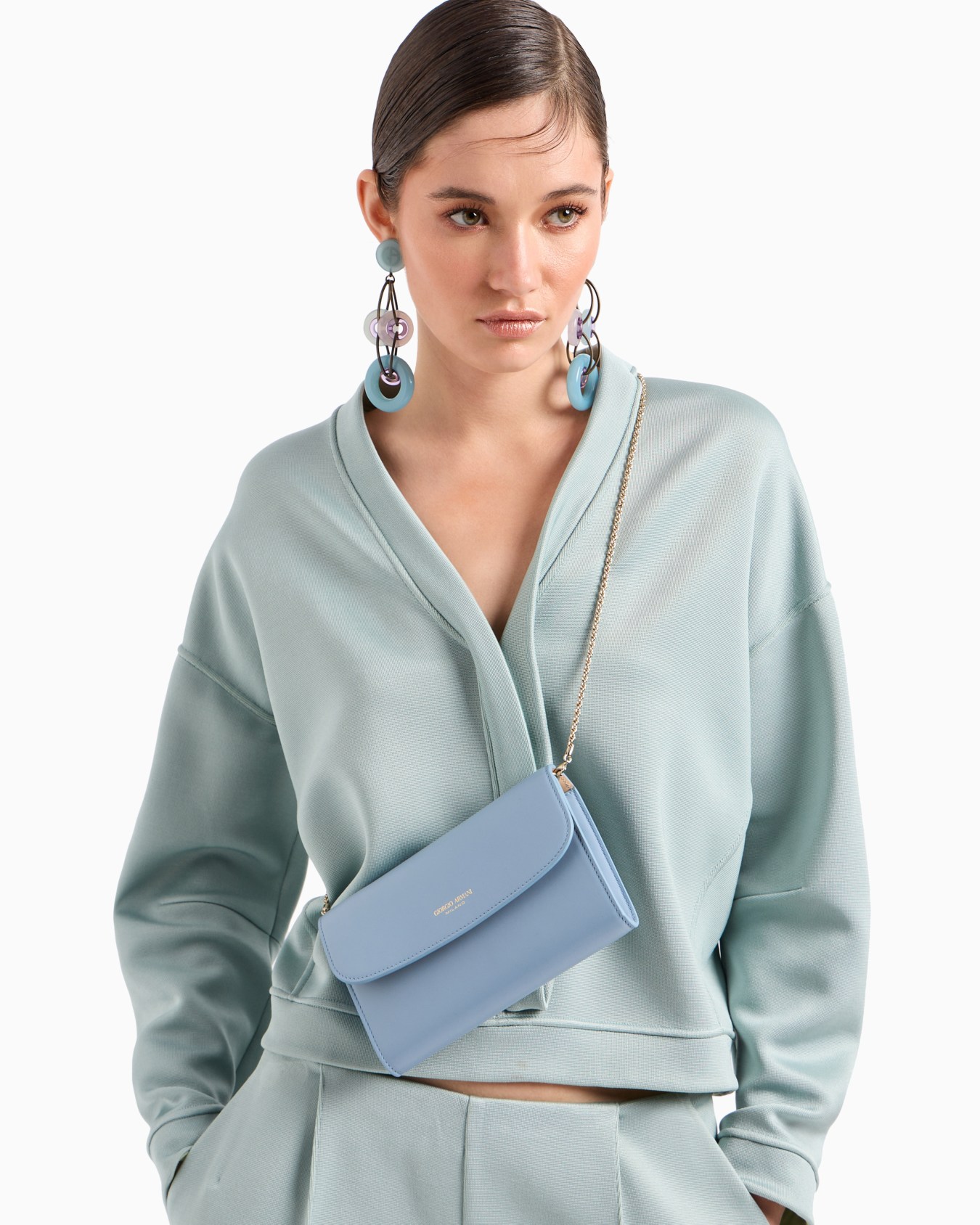 Glossy leather la Prima clutch bag Slide 5