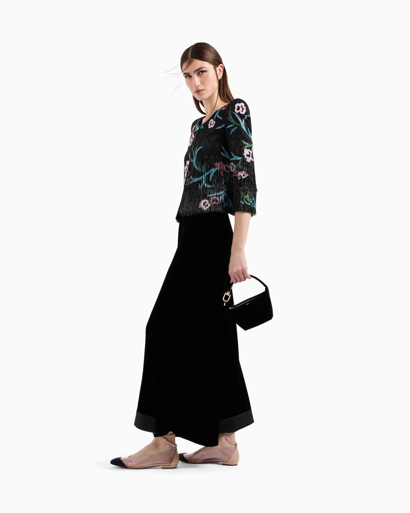 La Prima Soft velvet mini handbag Slide 5