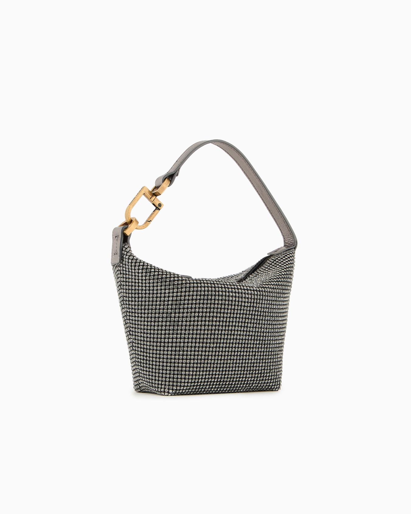 La Prima Soft mini handbag in metallic knit with rhinestones Slide 1