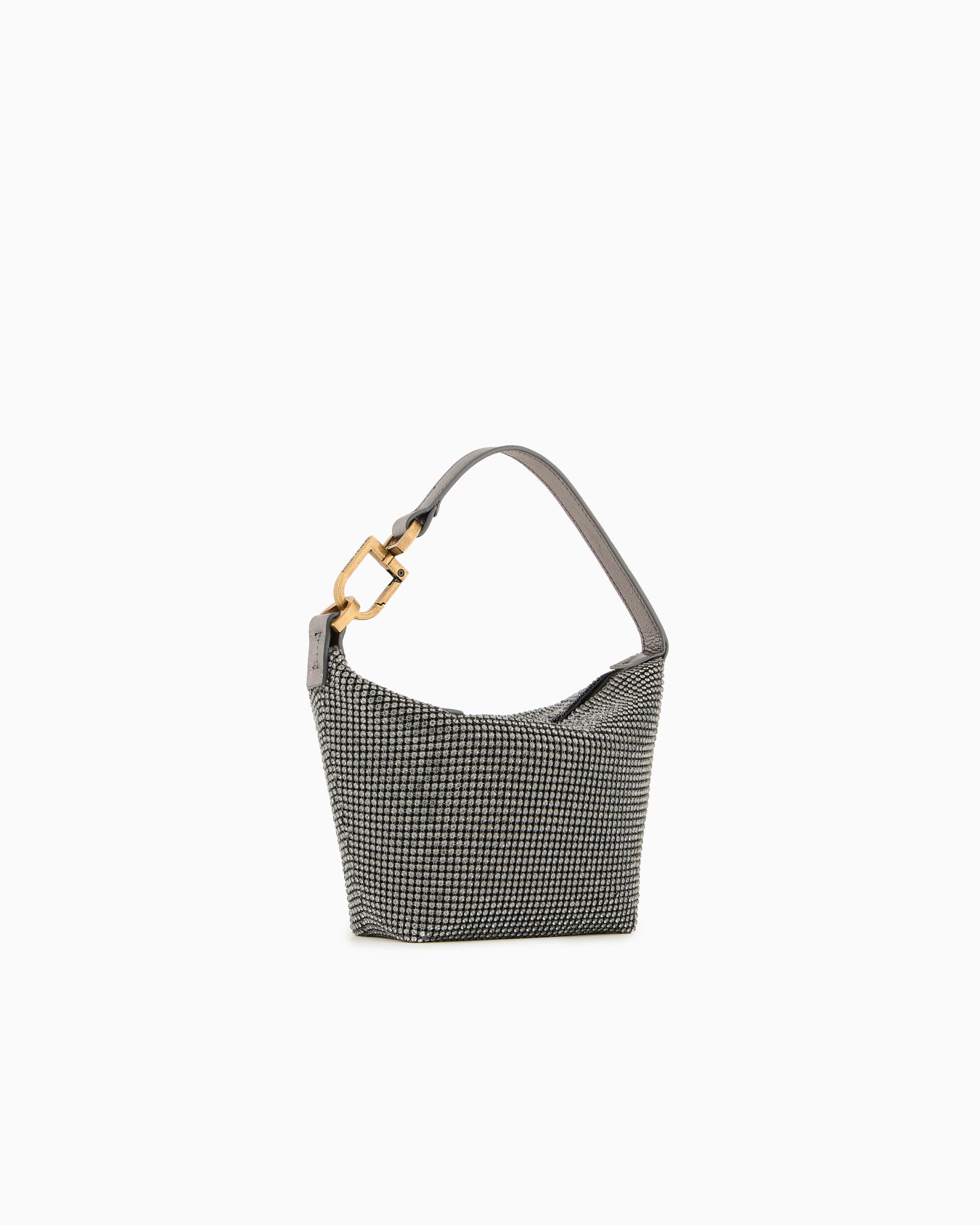 La Prima Soft mini handbag in metallic knit with rhinestones Slide 1