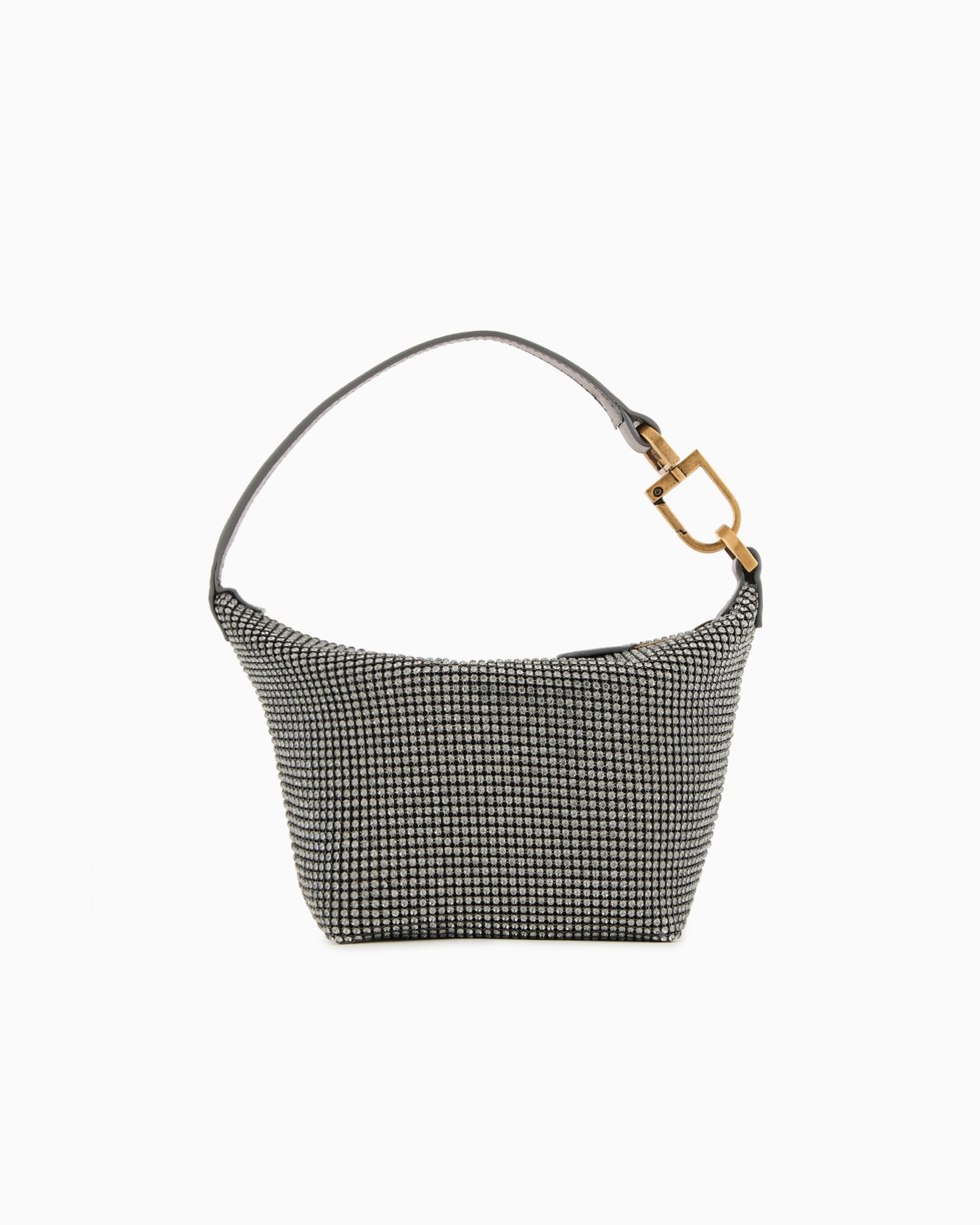 La Prima Soft mini handbag in metallic knit with rhinestones Slide 2