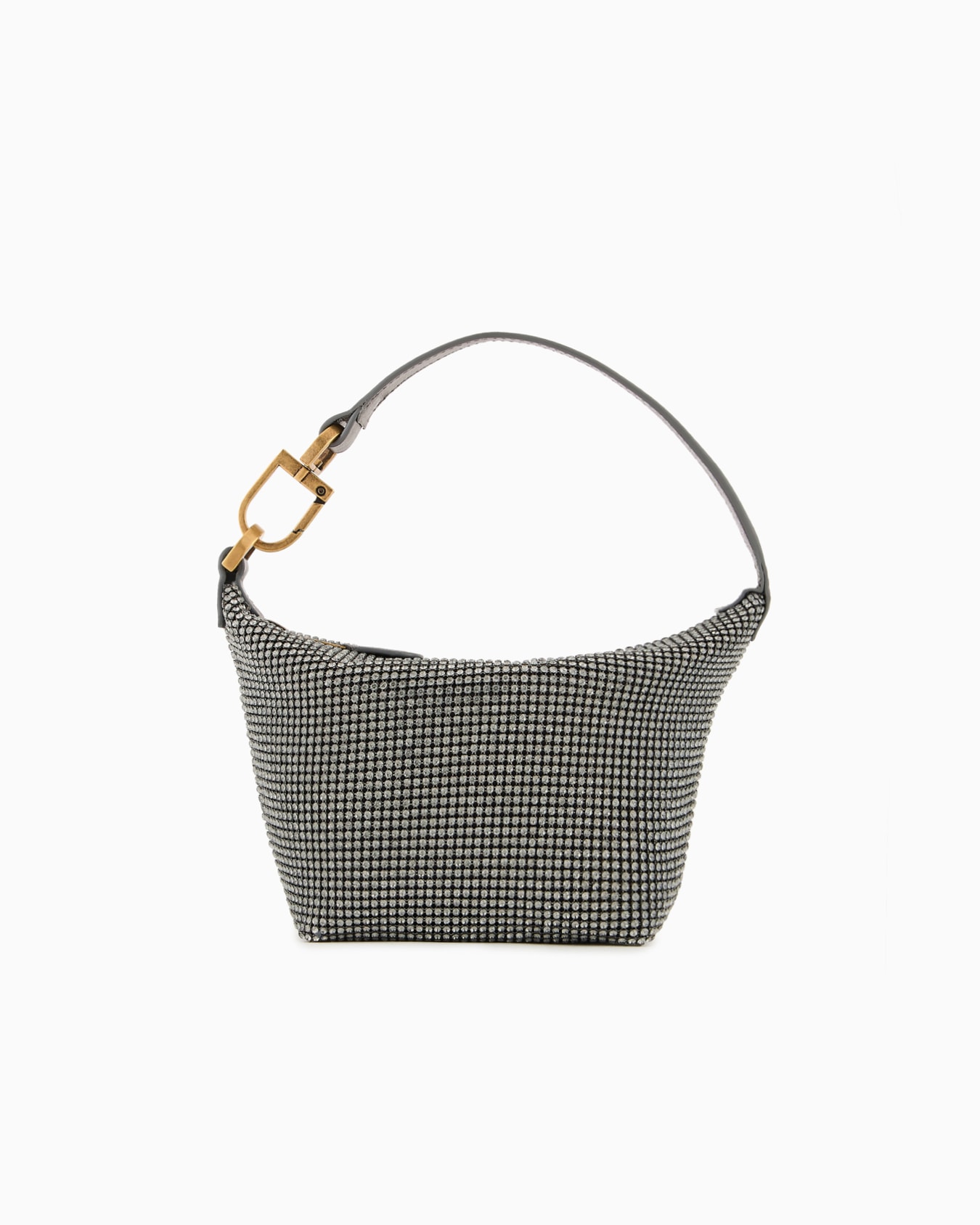 La Prima Soft mini handbag in metallic knit with rhinestones Slide 0
