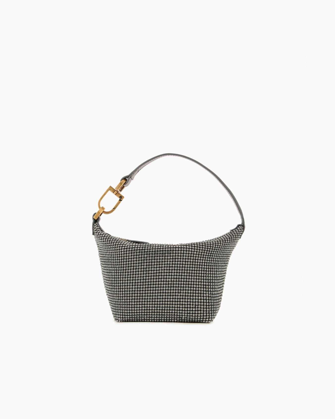 La Prima Soft mini handbag in metallic knit with rhinestones Slide 0