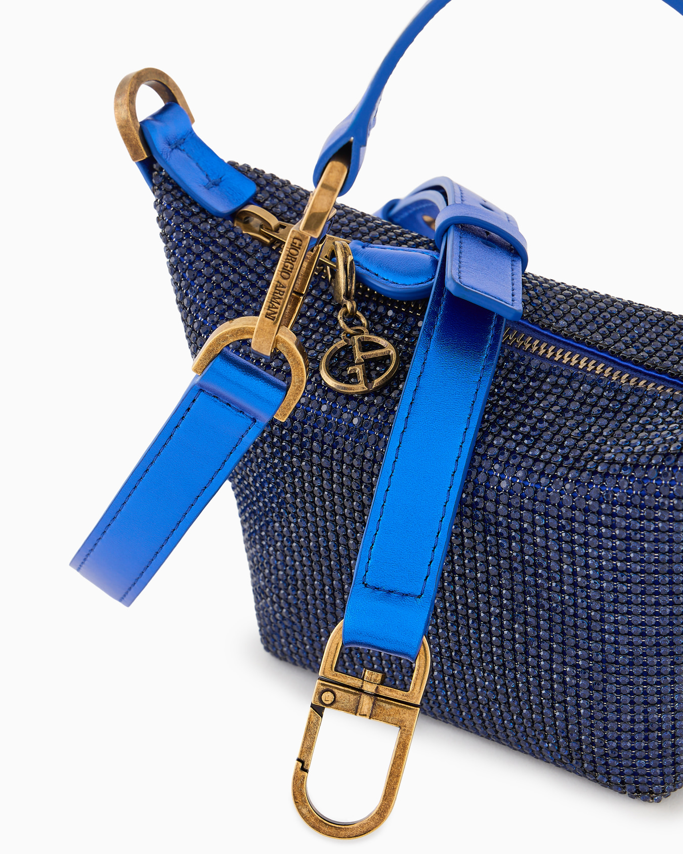 Mini borsa a mano la Prima Soft in maglia metallica e strass Slide 4