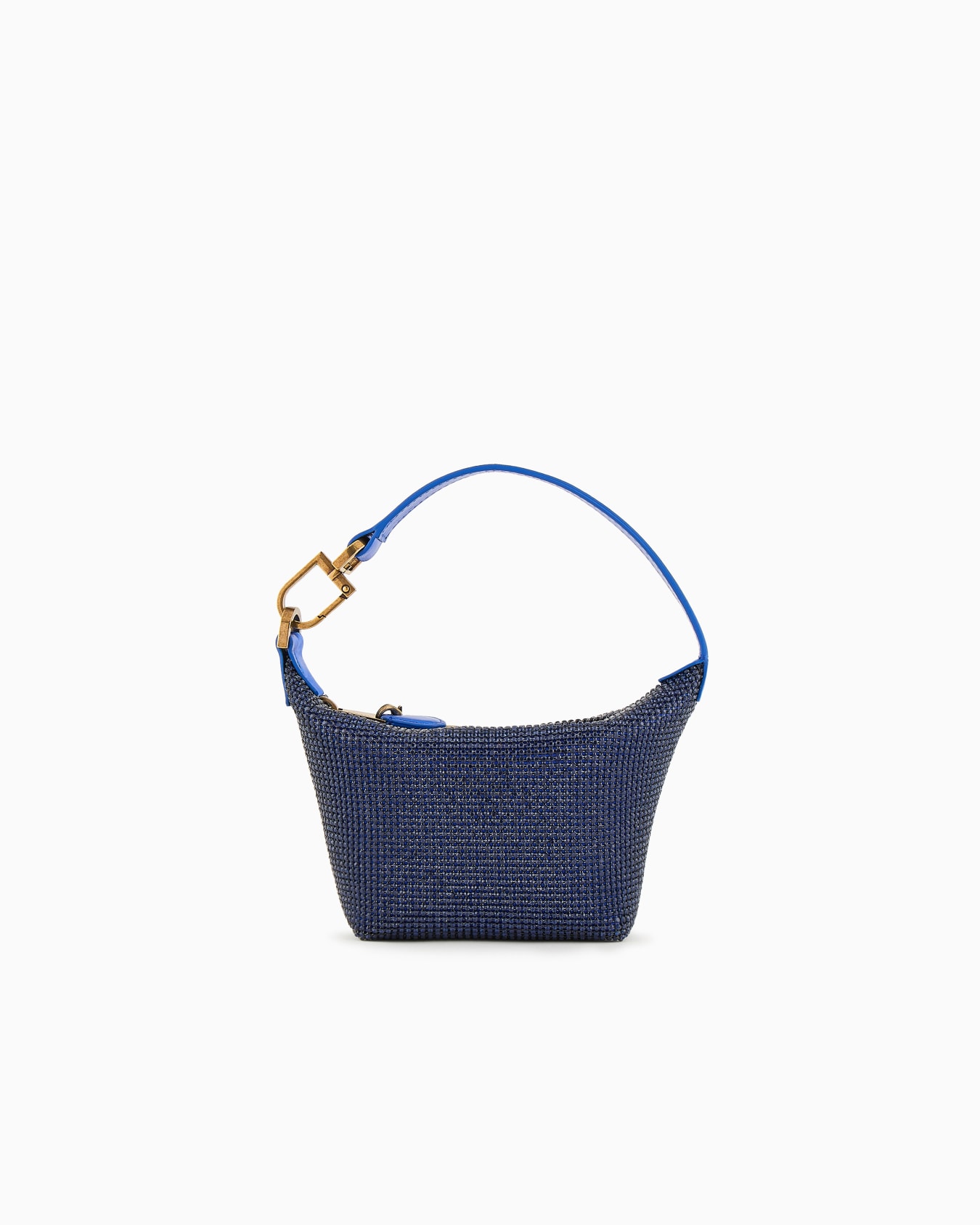 La Prima Soft mini handbag in metallic knit with rhinestones Slide 0
